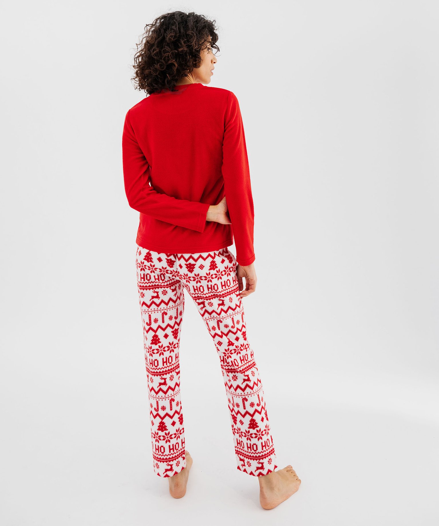 Pyjama Femme Polaire à Carreaux - Bas Large Confortable - Style Bohème Chic - Pour Hiver, Noël, Maison