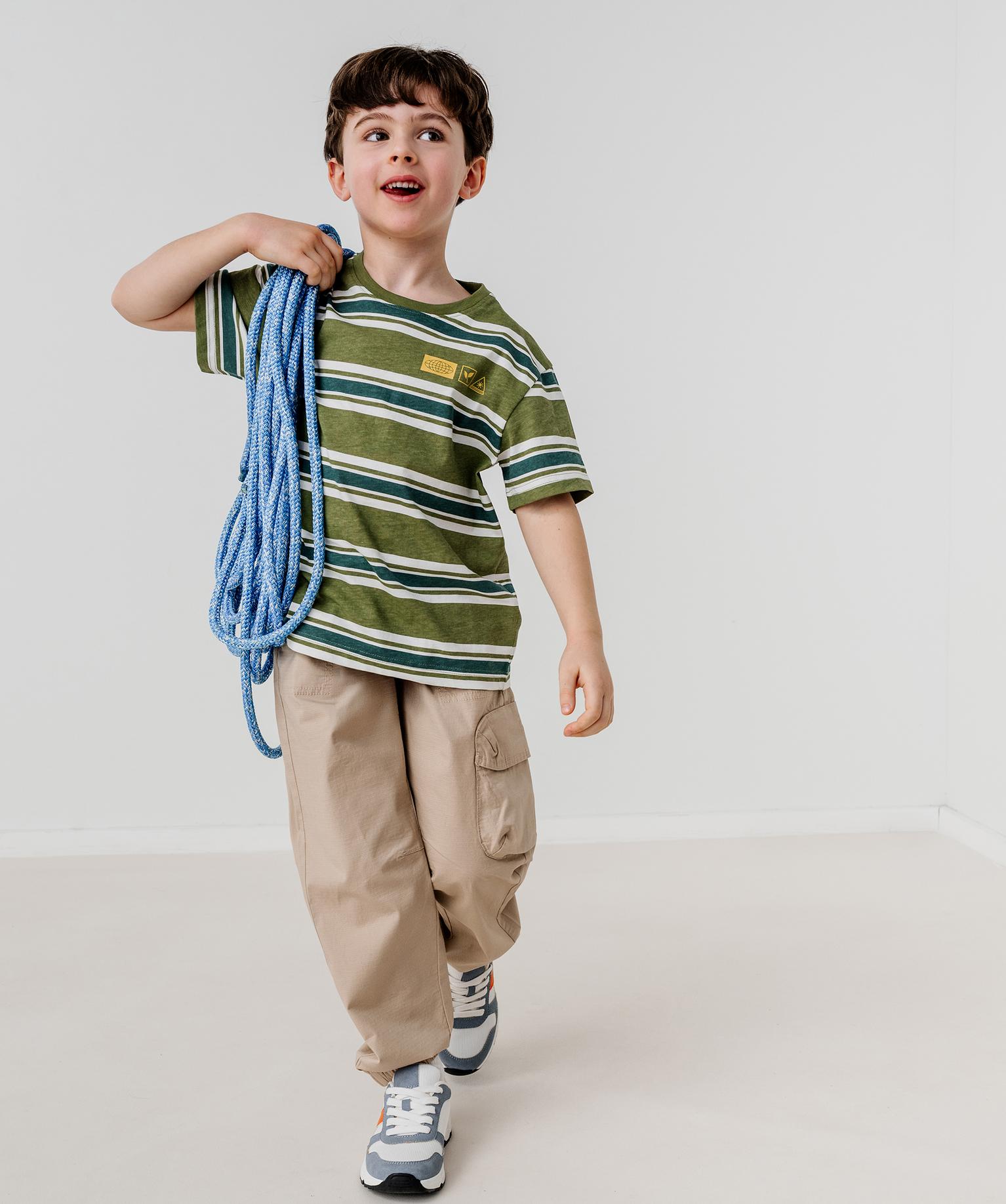 Pantalon jogger en toile ripstop extensible garçon - 12A - beige fonce - GEMO