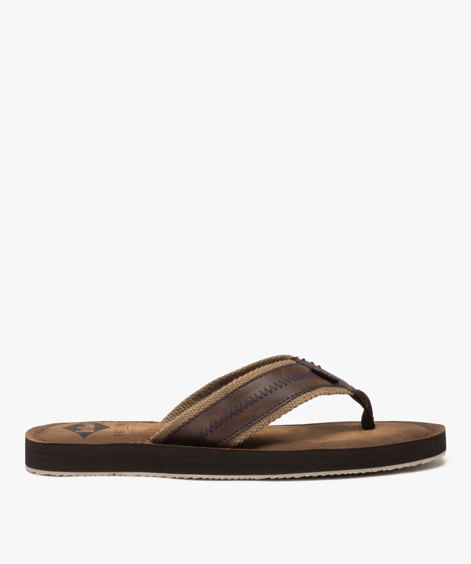 Tongs homme avec brides mesh à surpiqûres fantaisie - Lee Cooper - 41 - marron - LEE COOPER