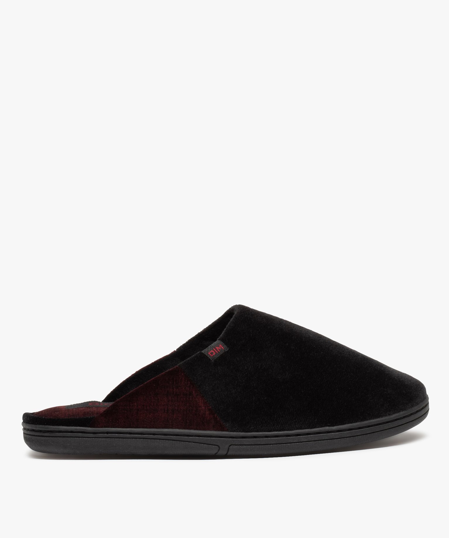 Chaussons homme mules plates en velours ras – Dim - 41 - noir standard - DIM