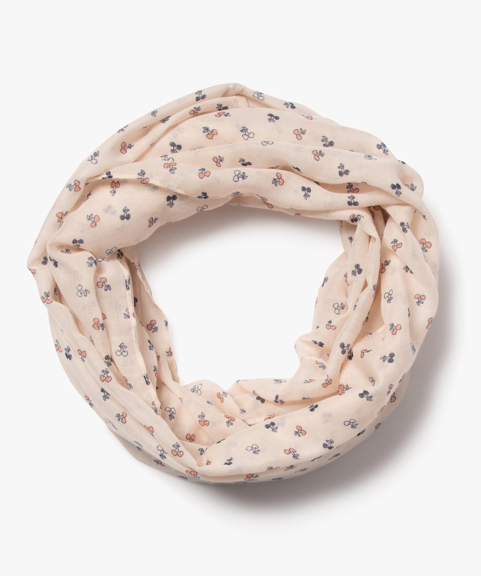 Foulard forme snood à motifs cerises fille - TU - rose clair - GEMO