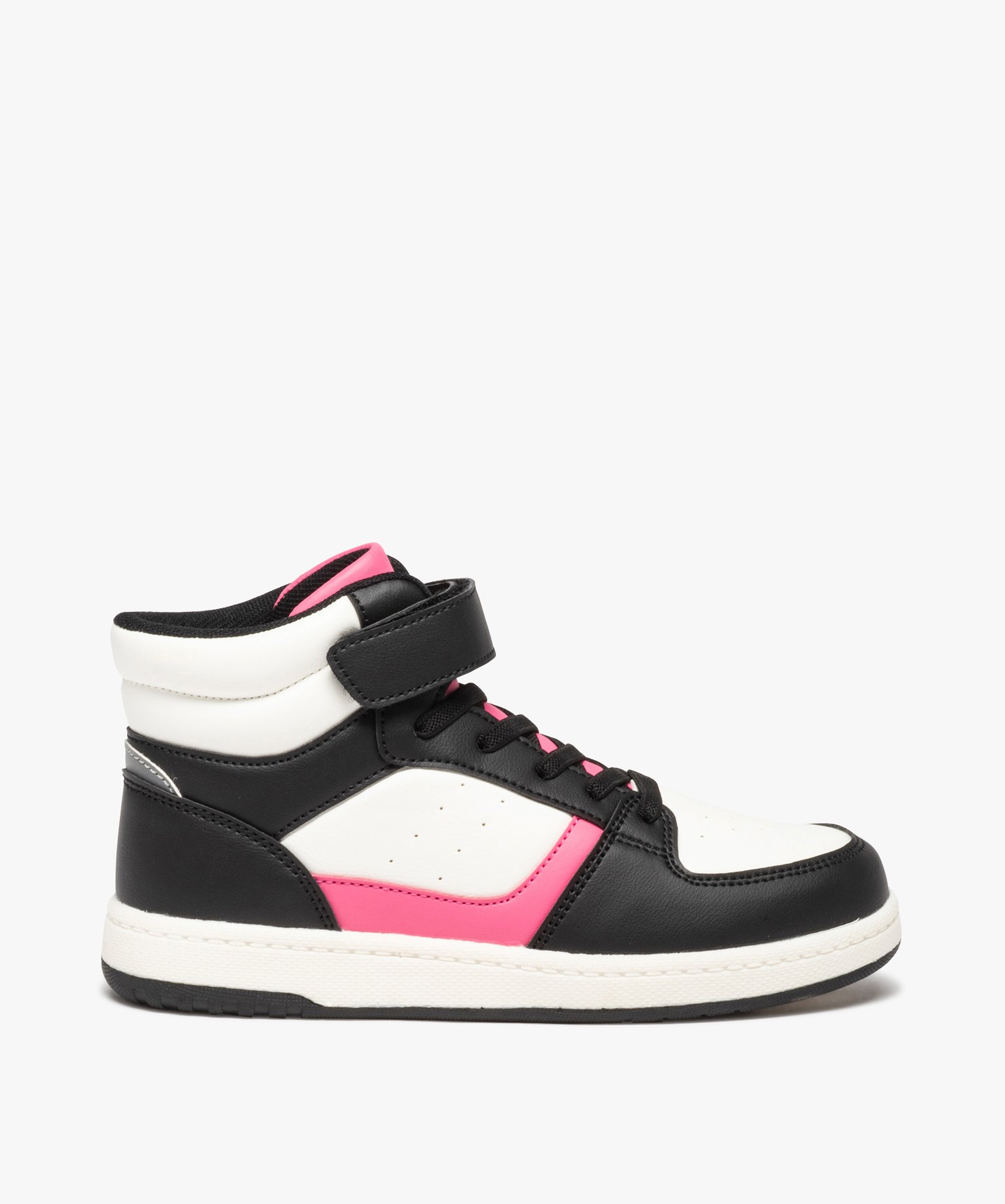 Baskets fille mid-cut tricolores à scratch - 36 - noir - GEMO