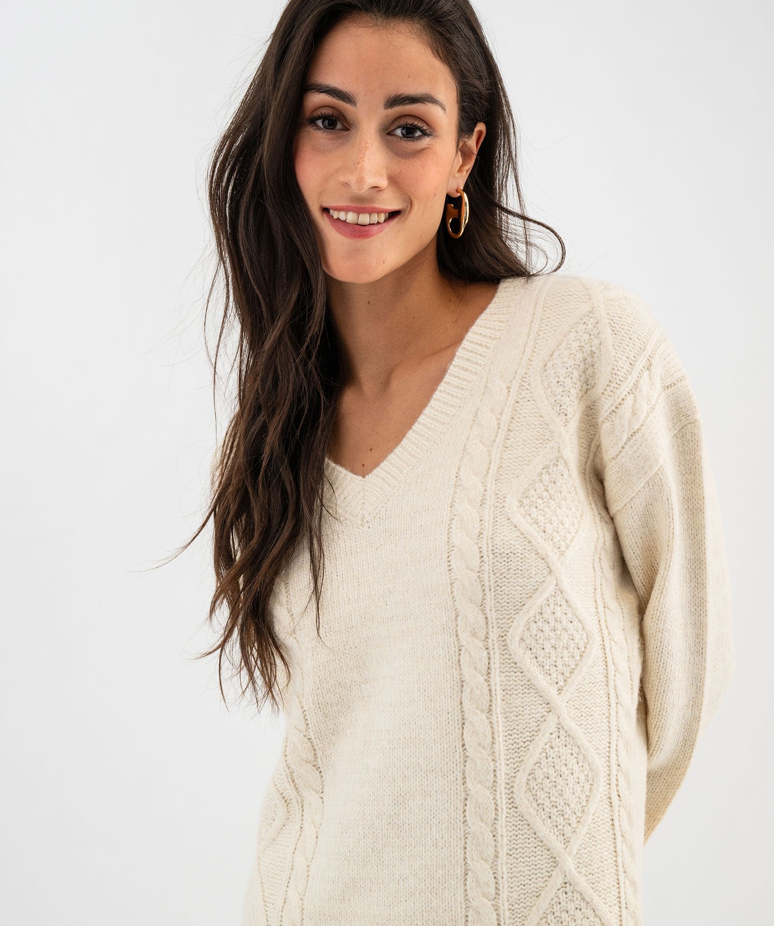 Robe Femme En Maille Col Cascade - Marque Zero - Coupe Moulante Manches Courtes - Style Drapé Et Tendance