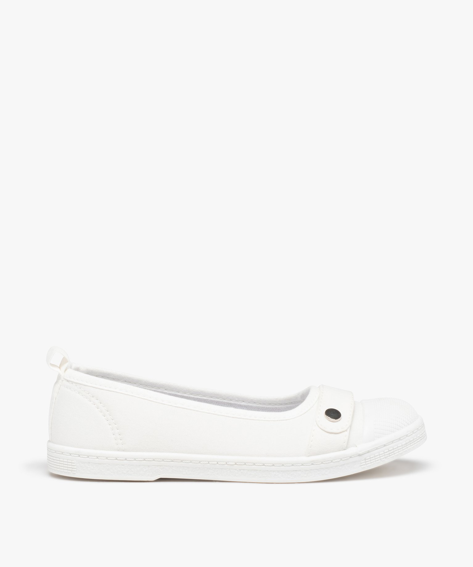 Ballerines fille en toile avec bout renforcé - 33 - blanc - GEMO