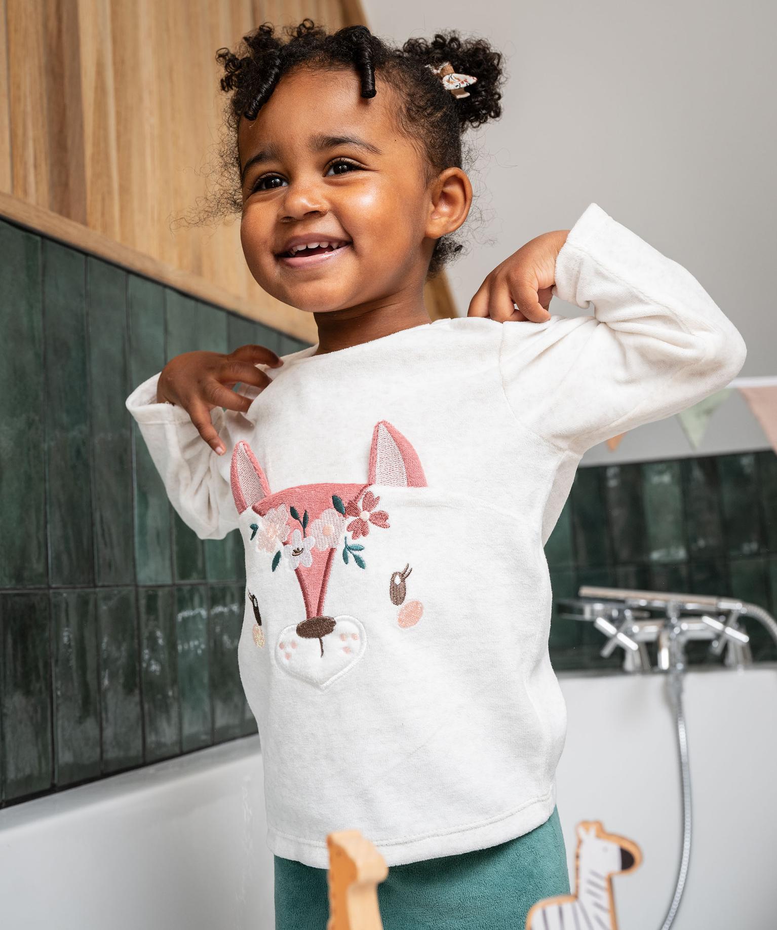 Pyjama Bébé Petit Bateau - Molleton Doux Imprimé Noël (zip Côté)