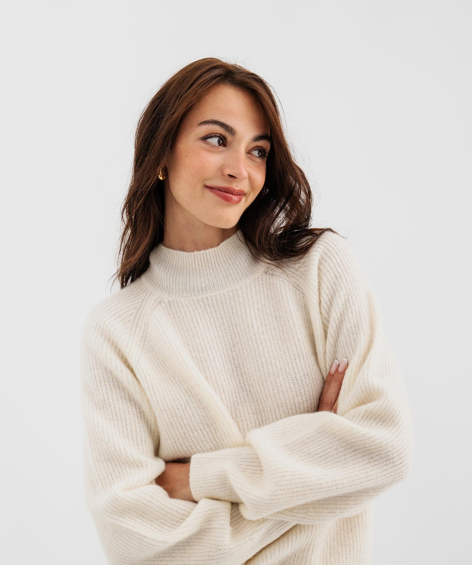Pull col montant femme - LuluCastagnette - 36/S - beige clair - LULUCASTAGNETTE