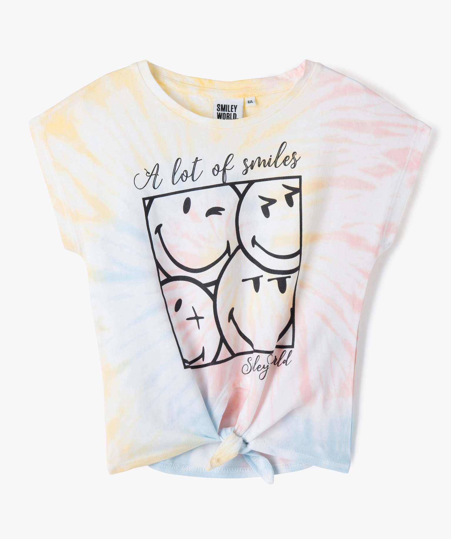 Tee-shirt fille à manches courtes avec motif Smiley - Smiley World - 5 - multicolore - SMILEY