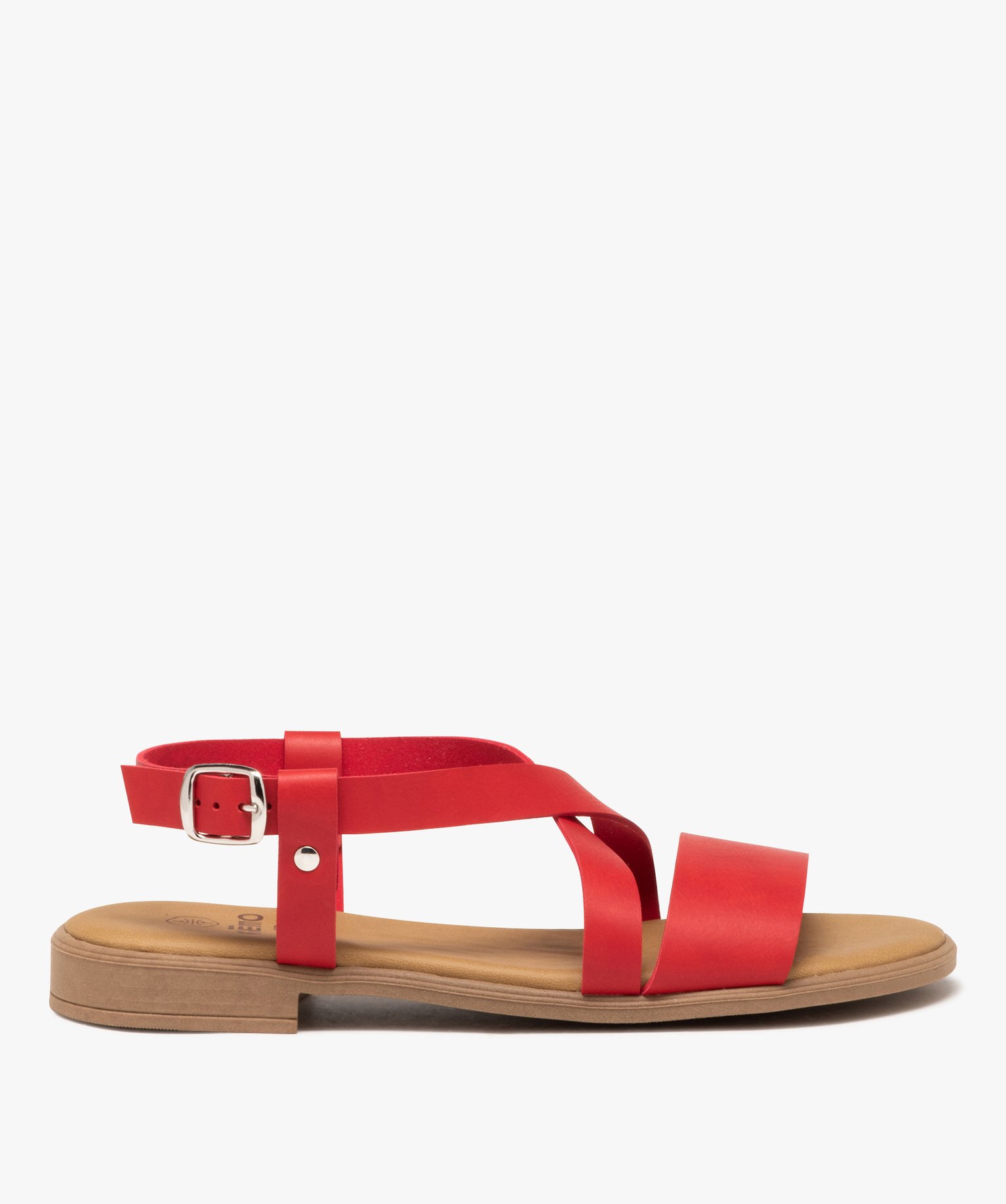 Sandales femme unies à brides style casual - 39 - rouge - GEMO