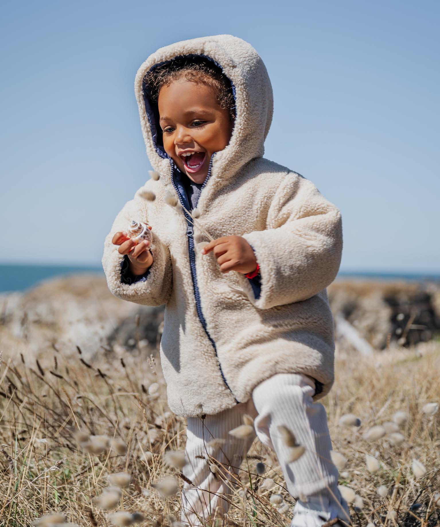 Manteau à capuche réversible et déperlant bébé fille - 12M - marine - GEMO