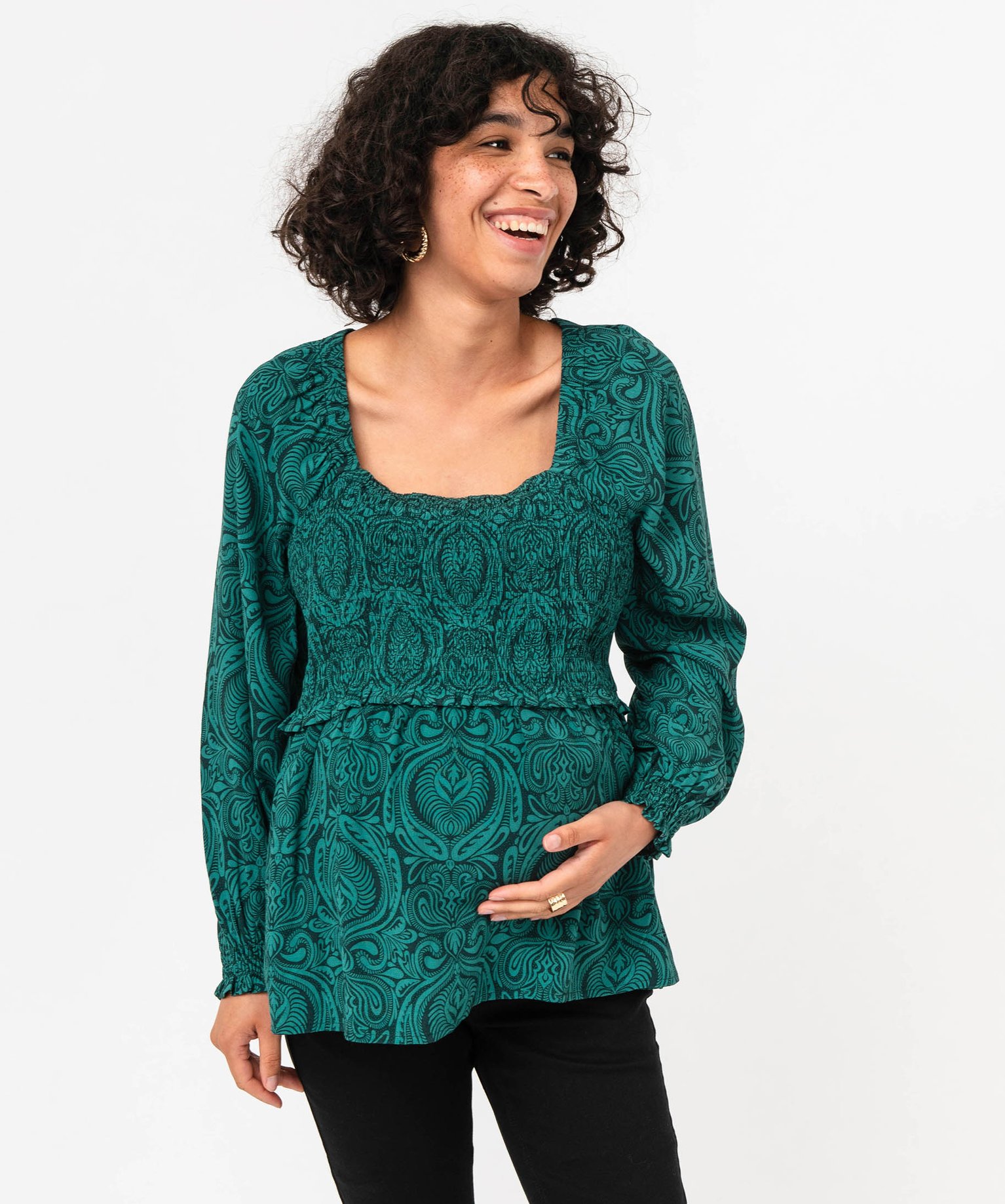 Blouse à manches longues spéciale allaitement - 44 - imprime - GEMO