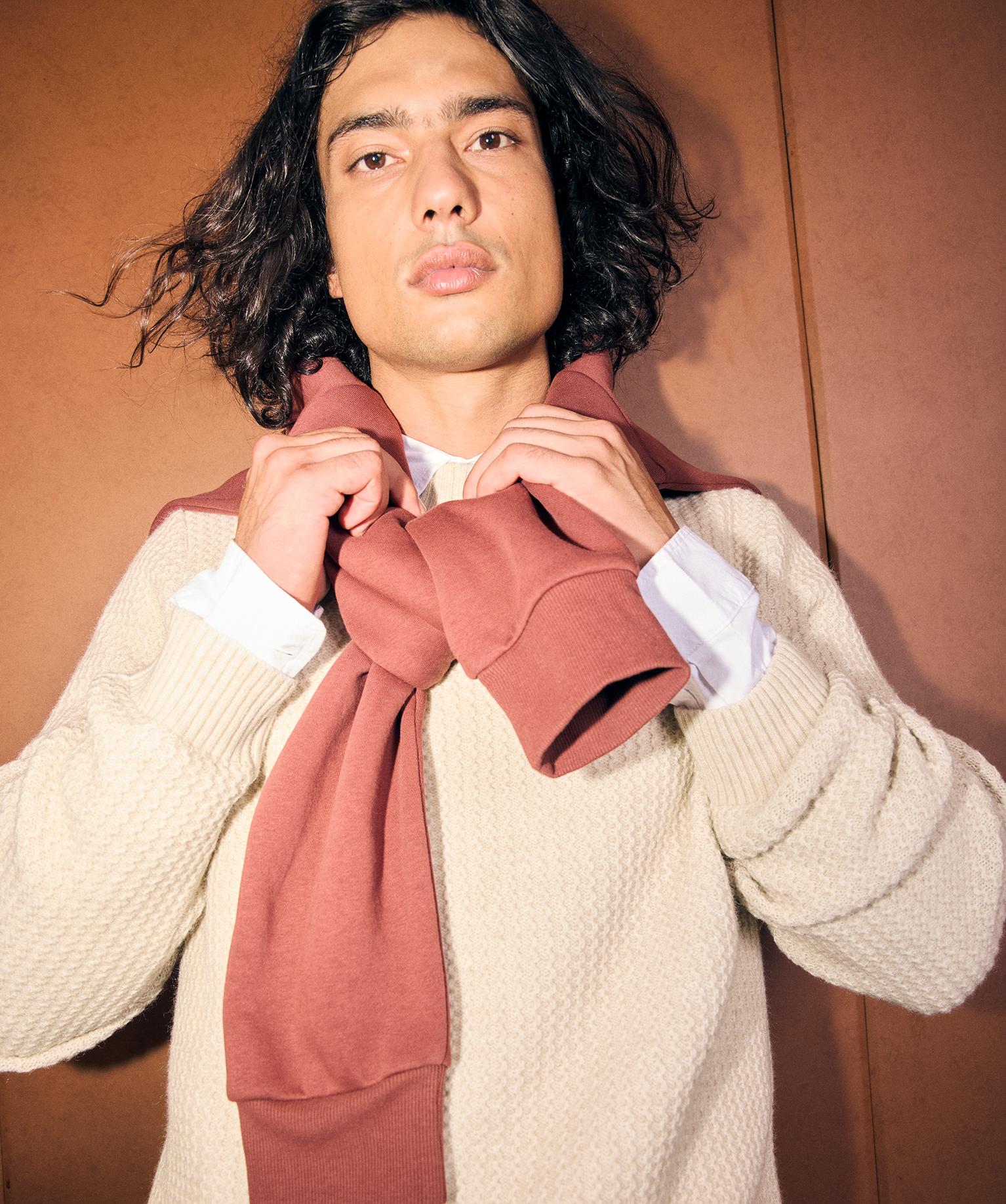 Pull en maille fantaisie moelleuse homme - 42-44/L - beige - GEMO
