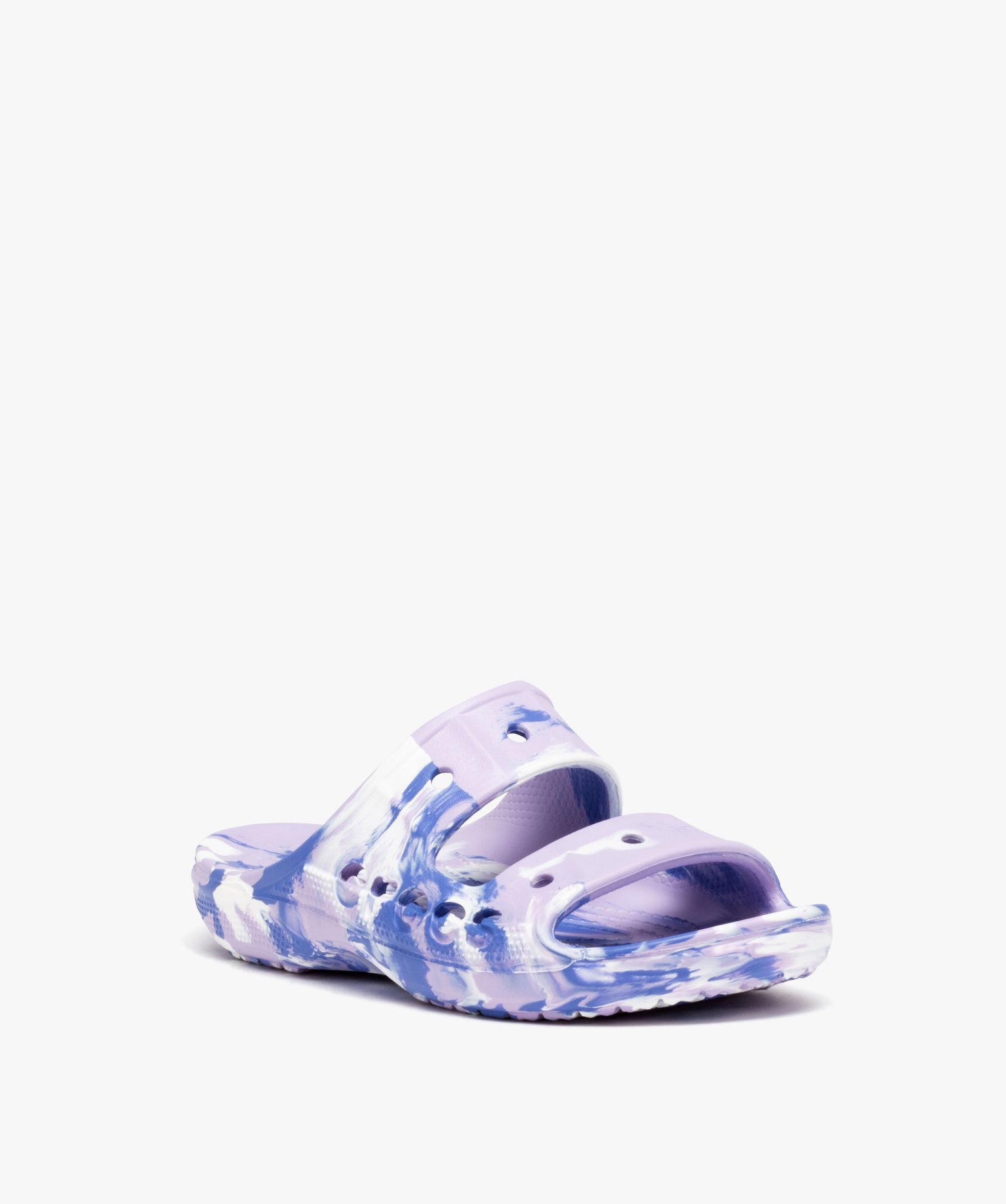 Mules de piscine femme à double brides perforées - Crocs - 39/40 - violet - CROCS