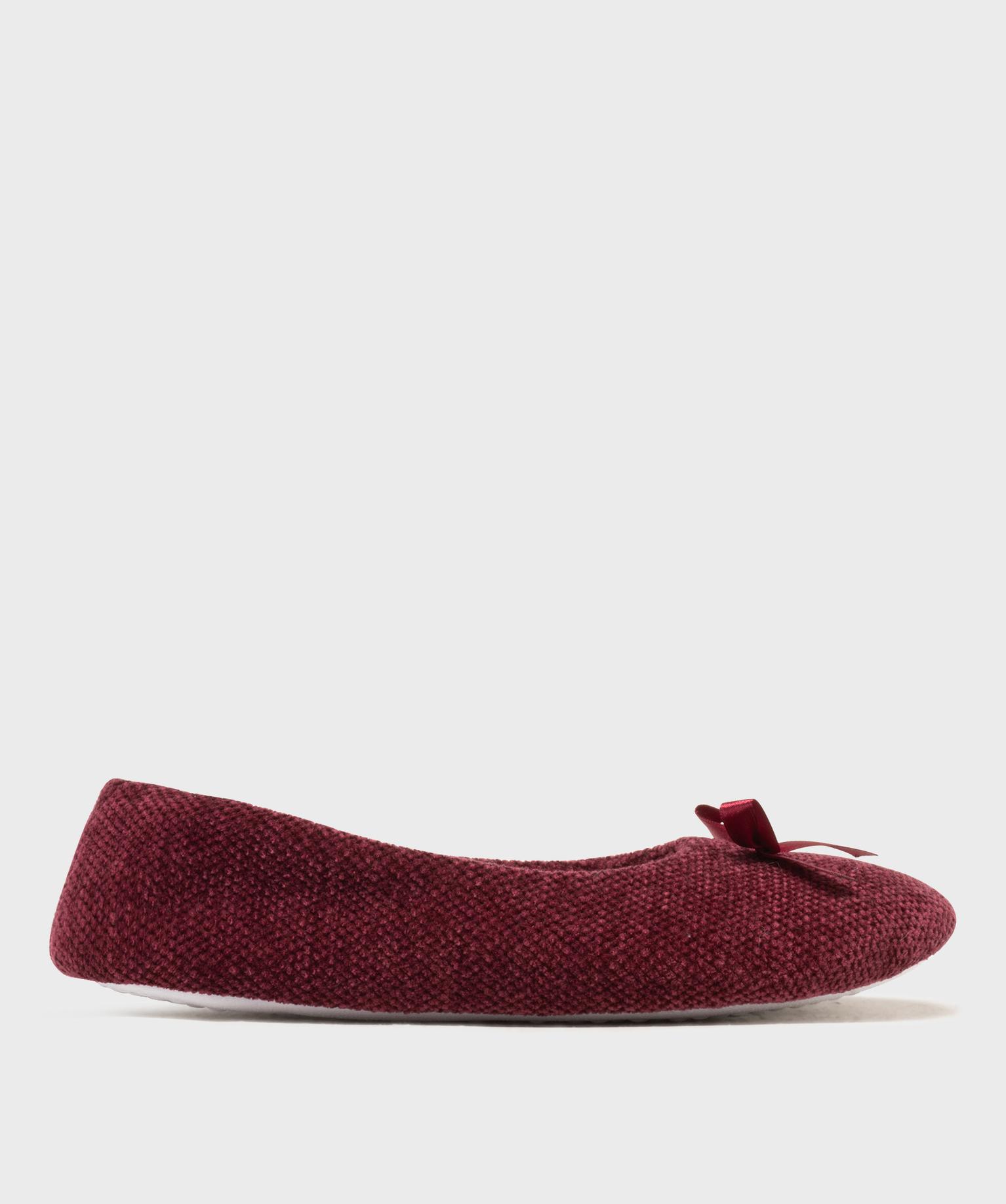 Chaussons ballerines en velours femme - GEMO