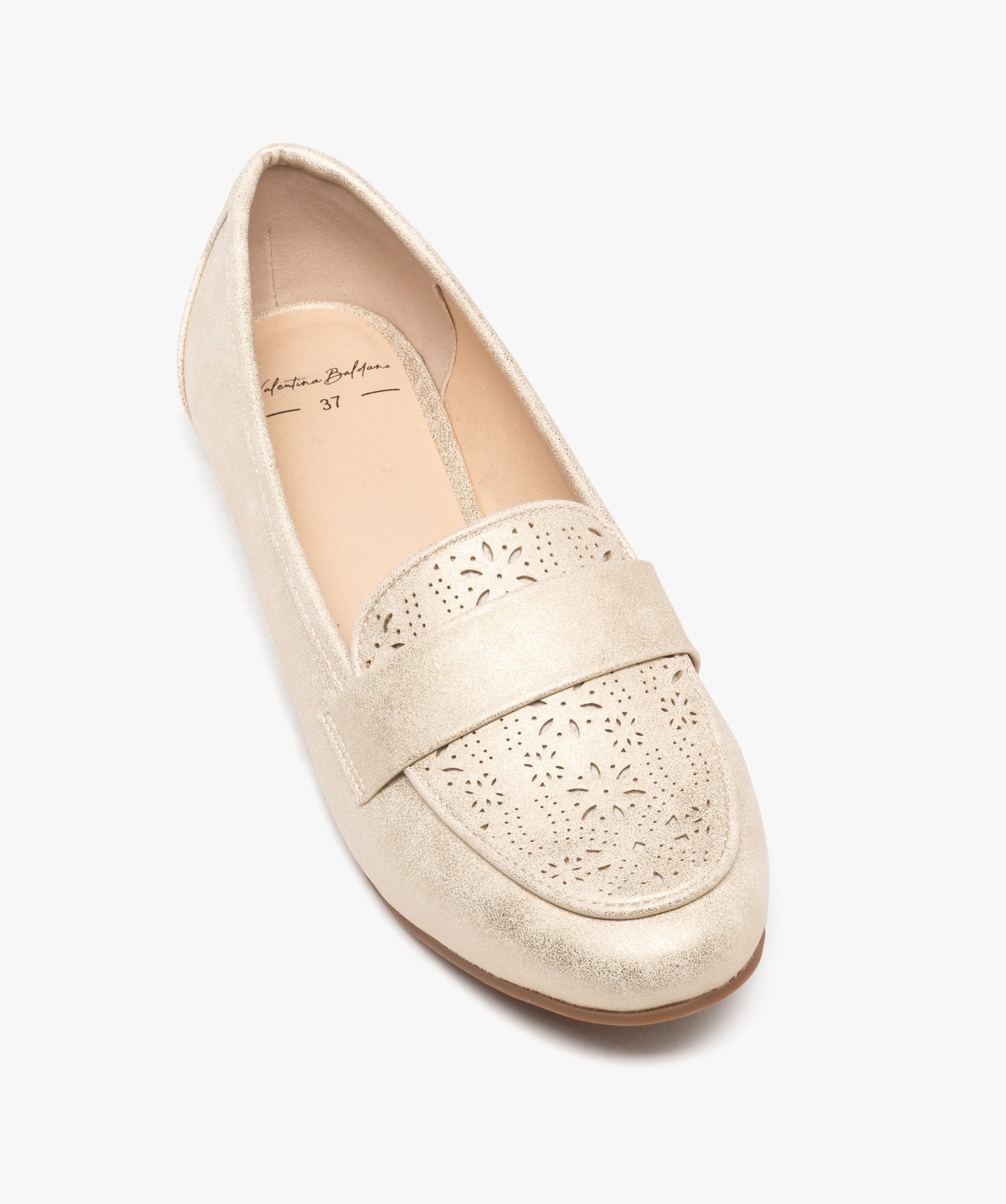 Mocassins Compensés Femme BOSANOVA - Cuir Vegan, Talon 3.5 Cm, Semelle Dentée, Beige