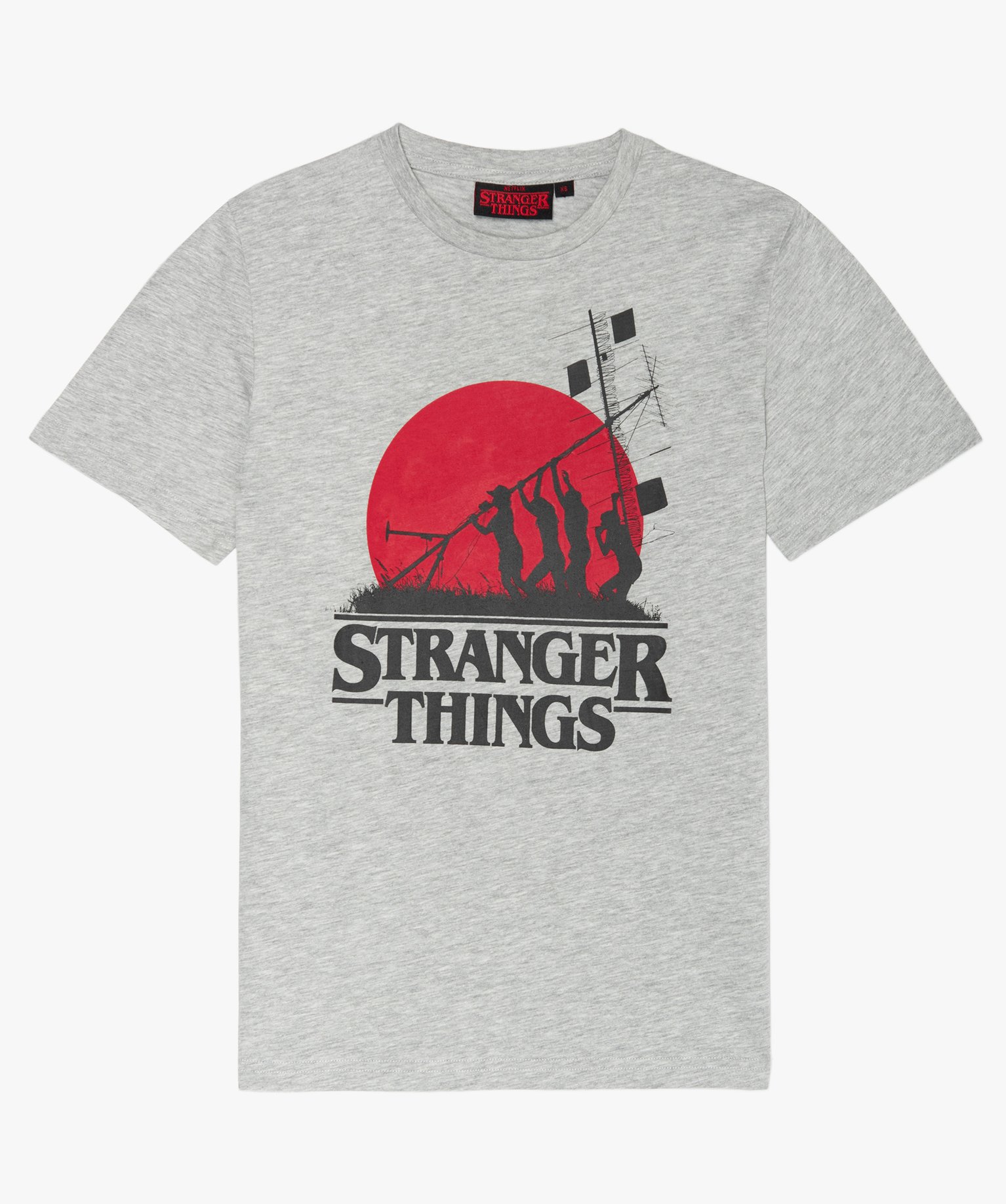 Tee-shirt garçon avec motif XXL- Stranger Things - XXS - gris - STRANGER THINGS