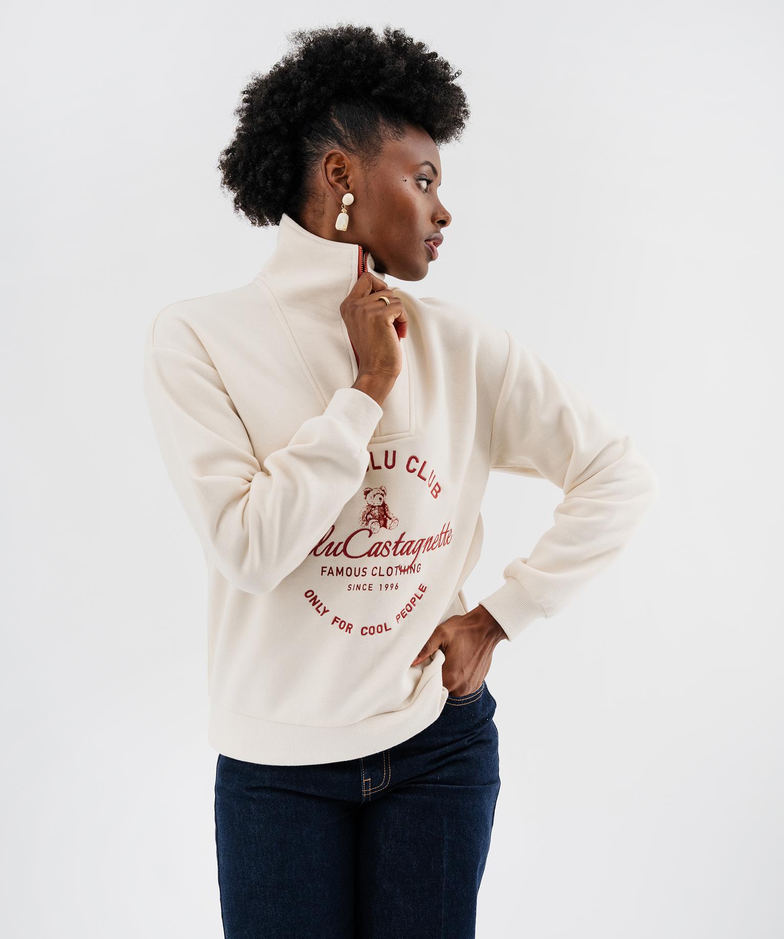 Sweat col montant zippé femme - LuluCastagnette - 46-48/XL - ecru - LULU CASTAGNETTE G4G D