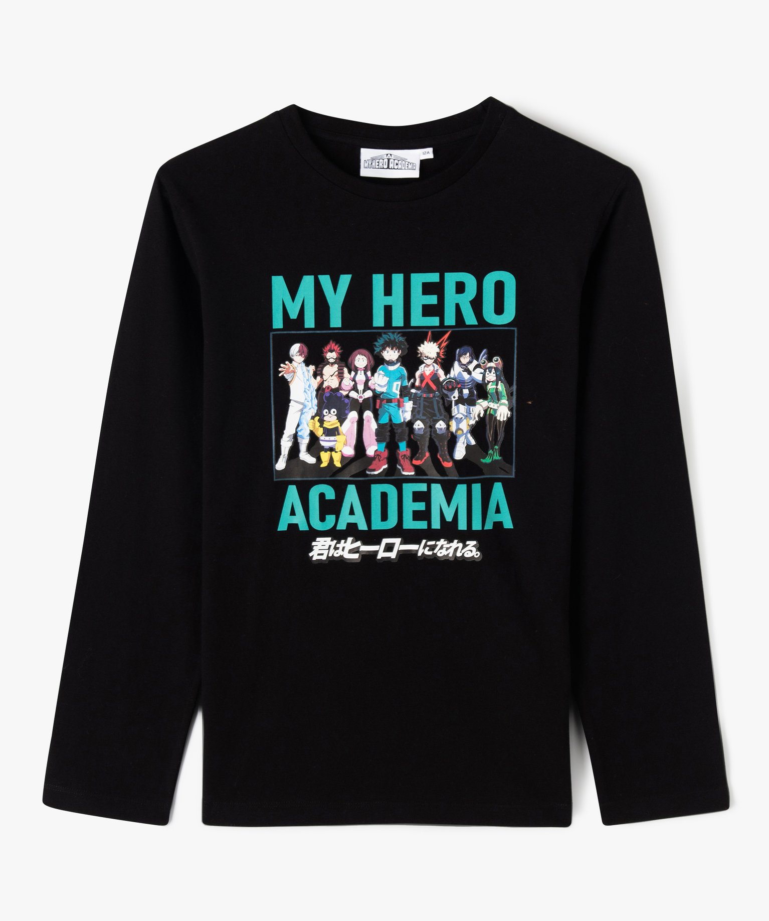 Tee-shirt garçon à manches longues avec motif - My Hero Acadomia - 4 - noir - MYHERO ACADEMIA