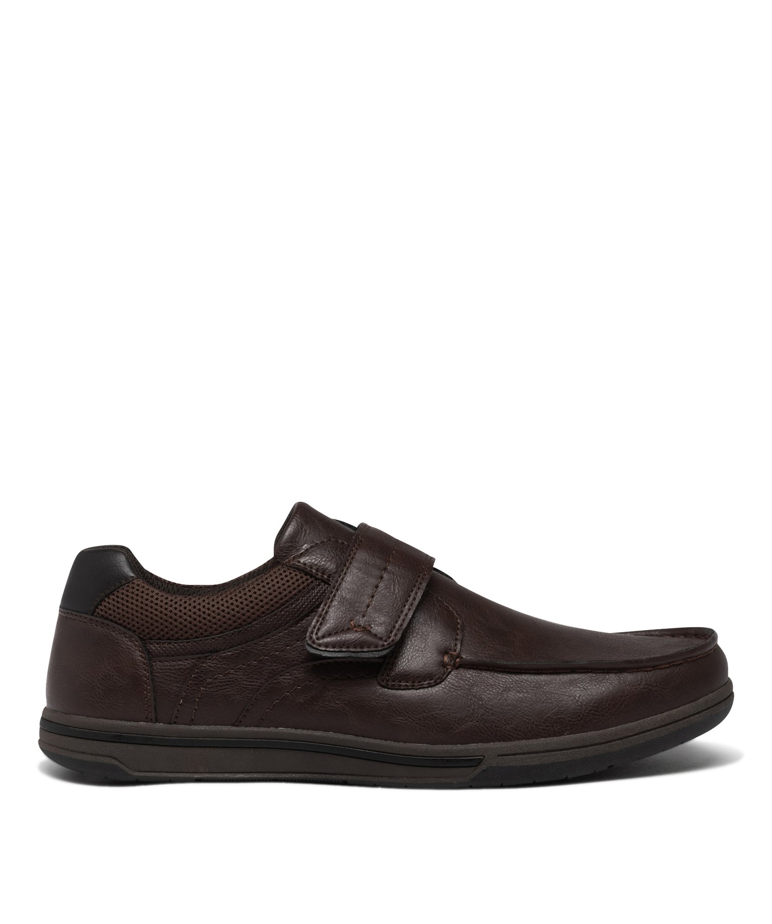 Chaussures bateau à scratch unies homme - 42 - marron - G'FLEX