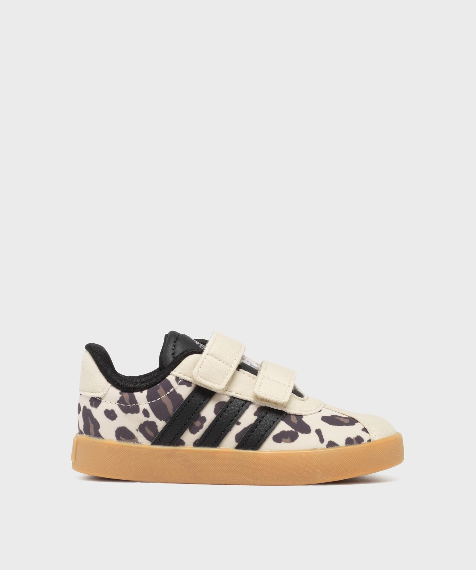 Baskets VL Court 3.0 à motif léopard fille - Adidas - 27 - beige - ADIDAS
