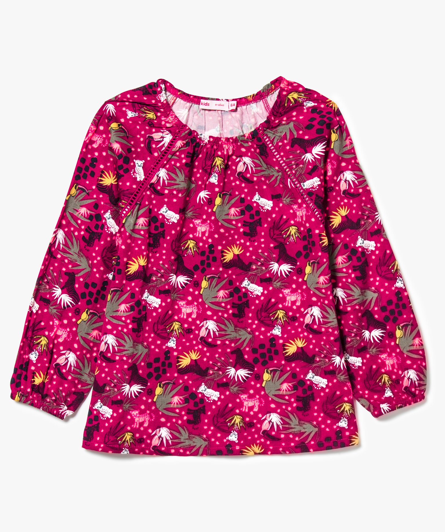 Blouse trapèze imprimé jungle