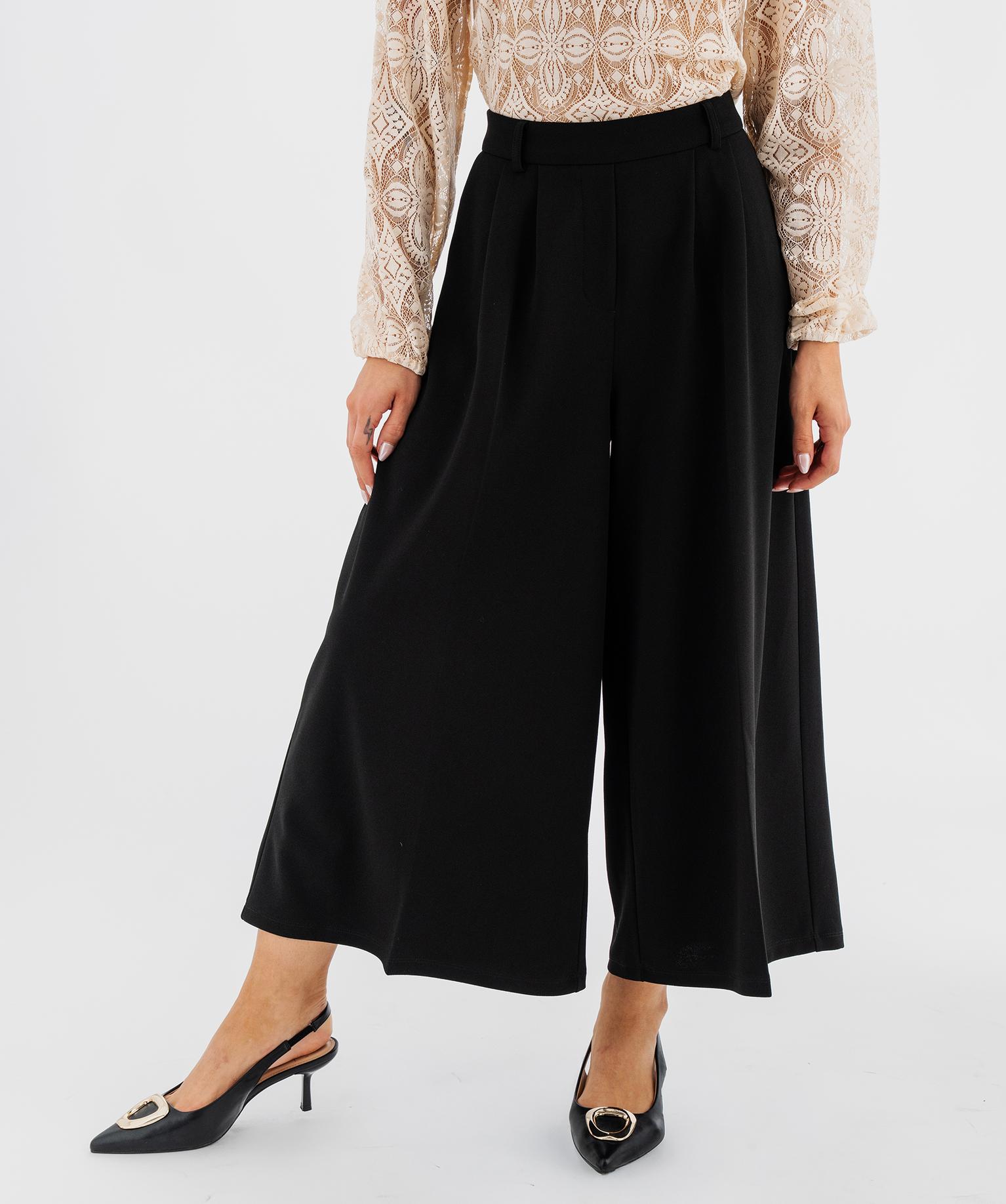 Pantacourt large fluide femme - 36/S - noir standard - GEMO