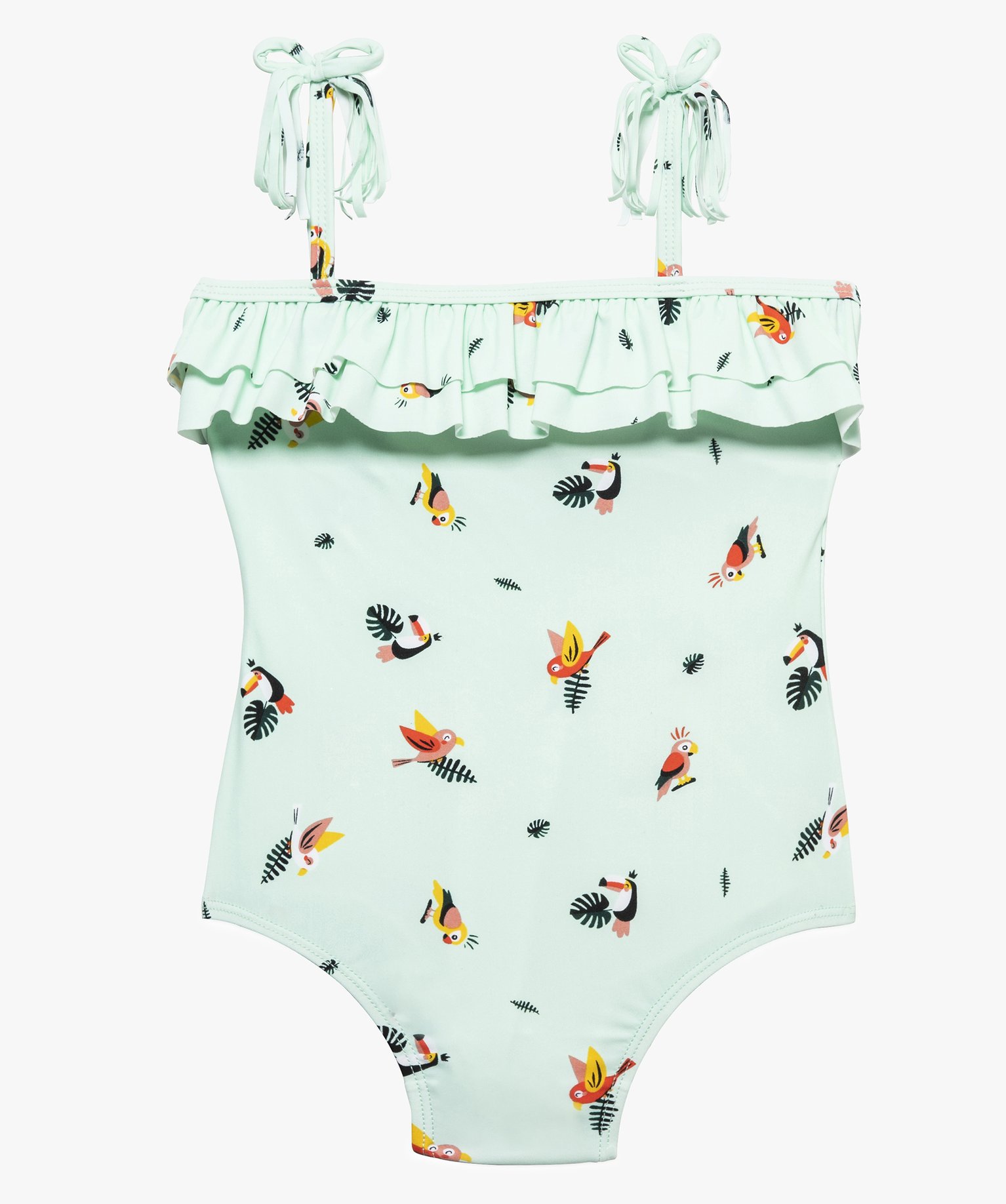 Maillot De Bain Fille Une Piece Avec Motifs Oiseaux Gemo