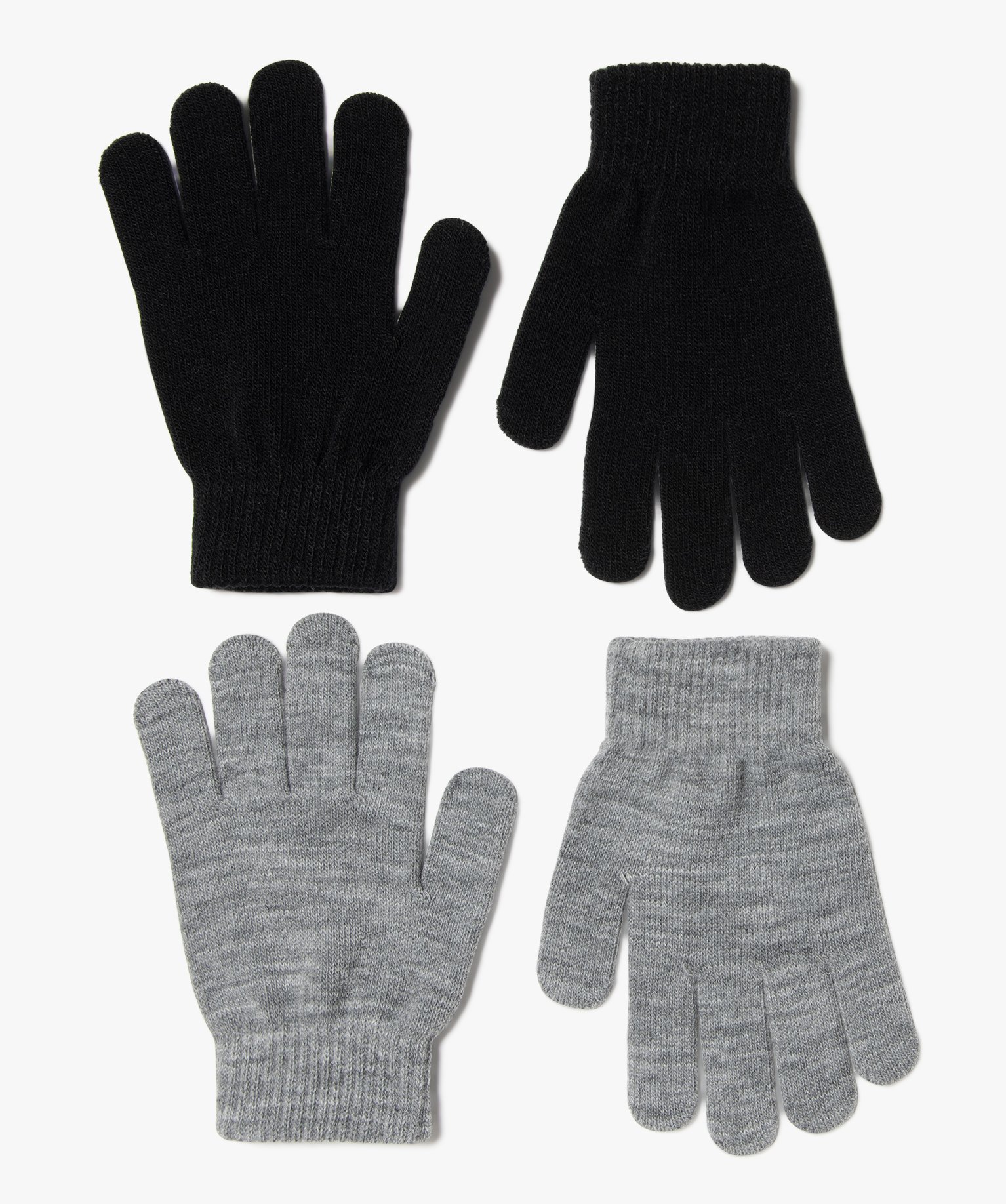 gants garçon unis (lot de 2 paires)