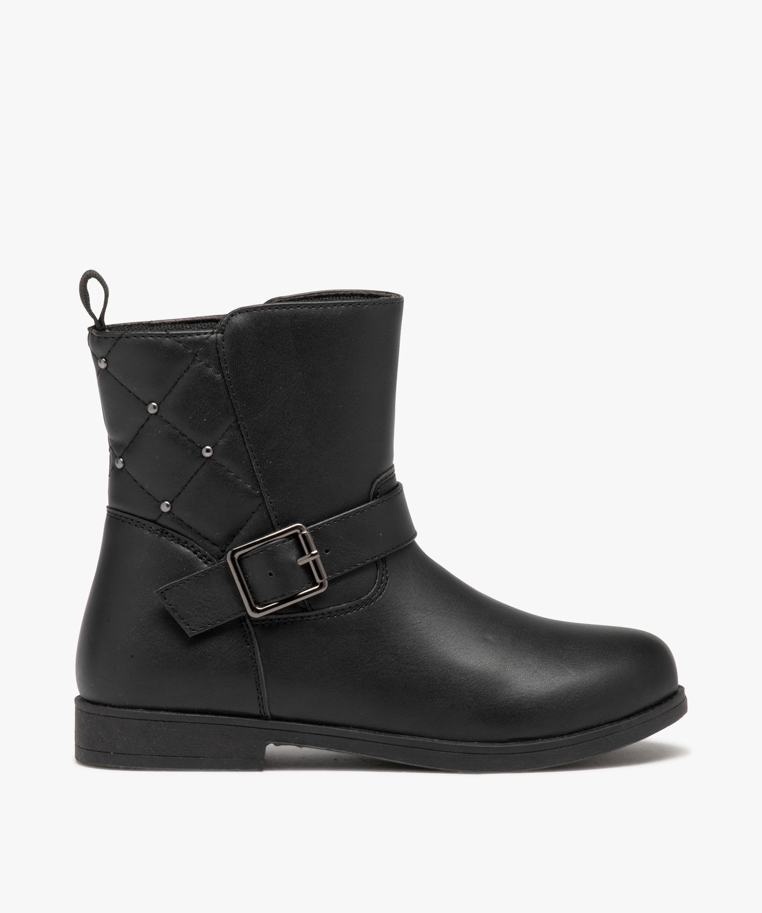 Boots fille unies à boucle avec détails fantaisie - 34 - noir - GEMO