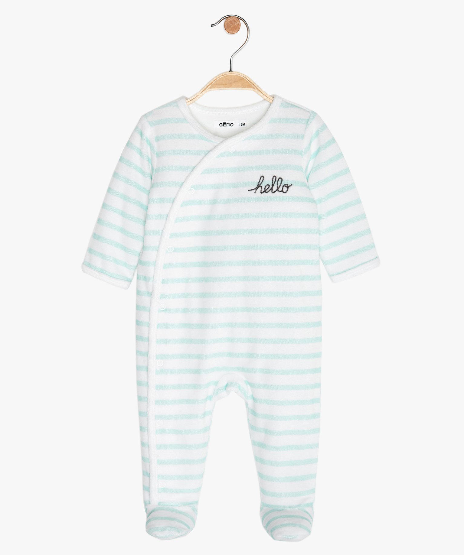 Pyjama Bebe En Velours Raye Gemo