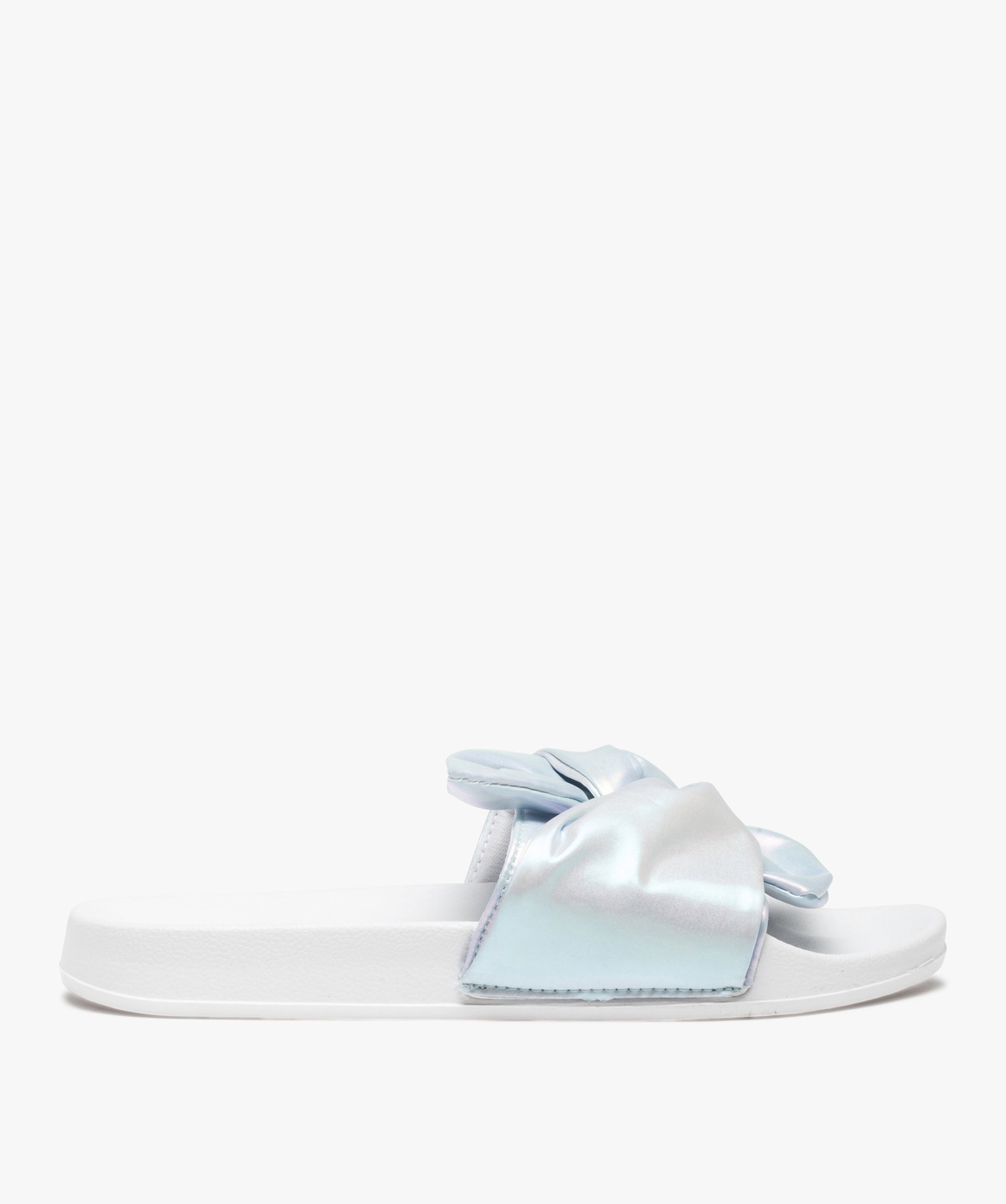 Mules de piscine femme à bandeau drapé – Maui and Sons - 36 - argent - MAUI ANS SONS
