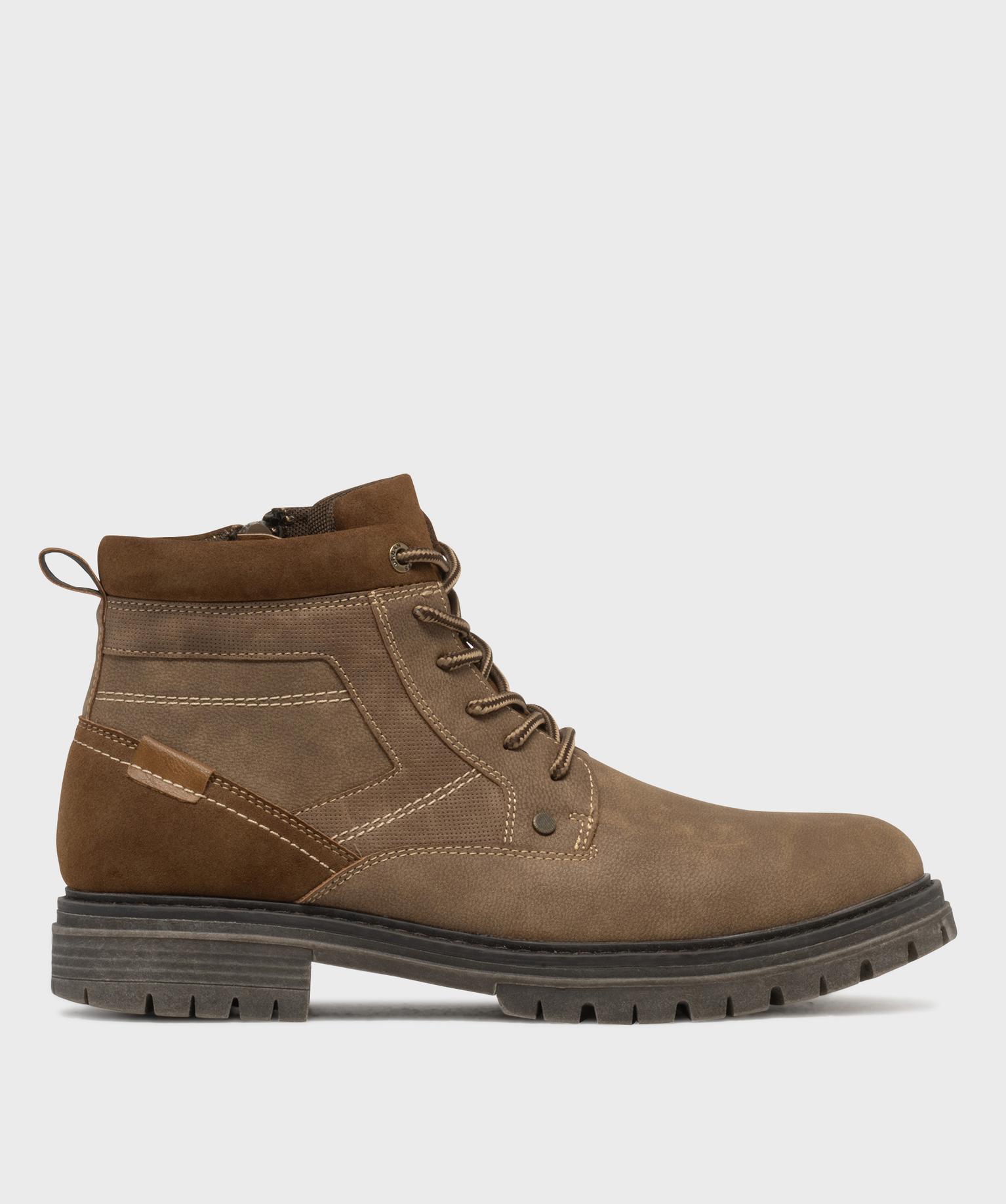 Boots esprit outdoor sur semelle crantée homme - URBAN STEPS - 42 - marron - URBAN STEPS