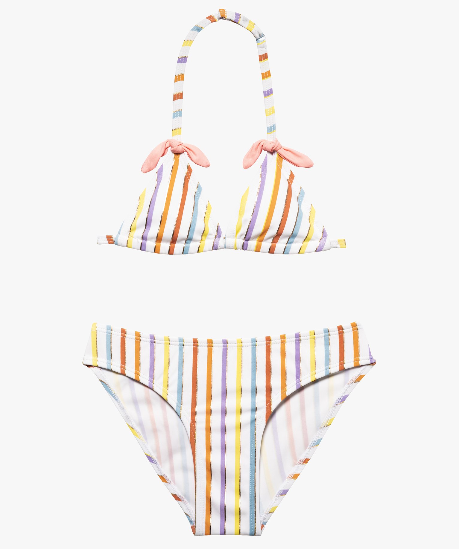 Maillot De Bain Fille 2 Pieces A Rayures Multicolores Gemo Maillot De Bain Fille 2 Pieces A Rayures Multicolores Gemo