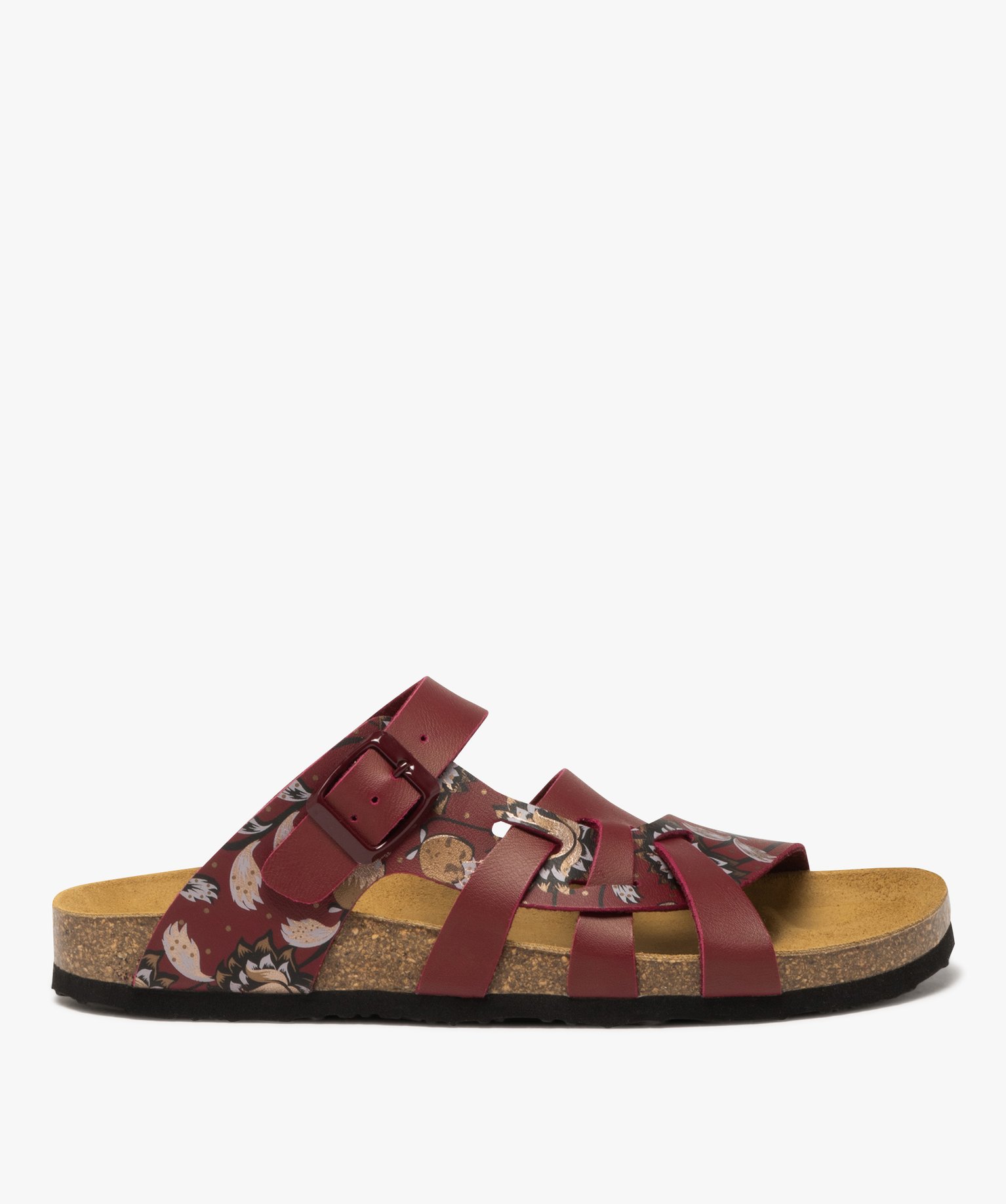 Mules femme avec brides enveloppantes à motifs - 41 - rouge - GEMO