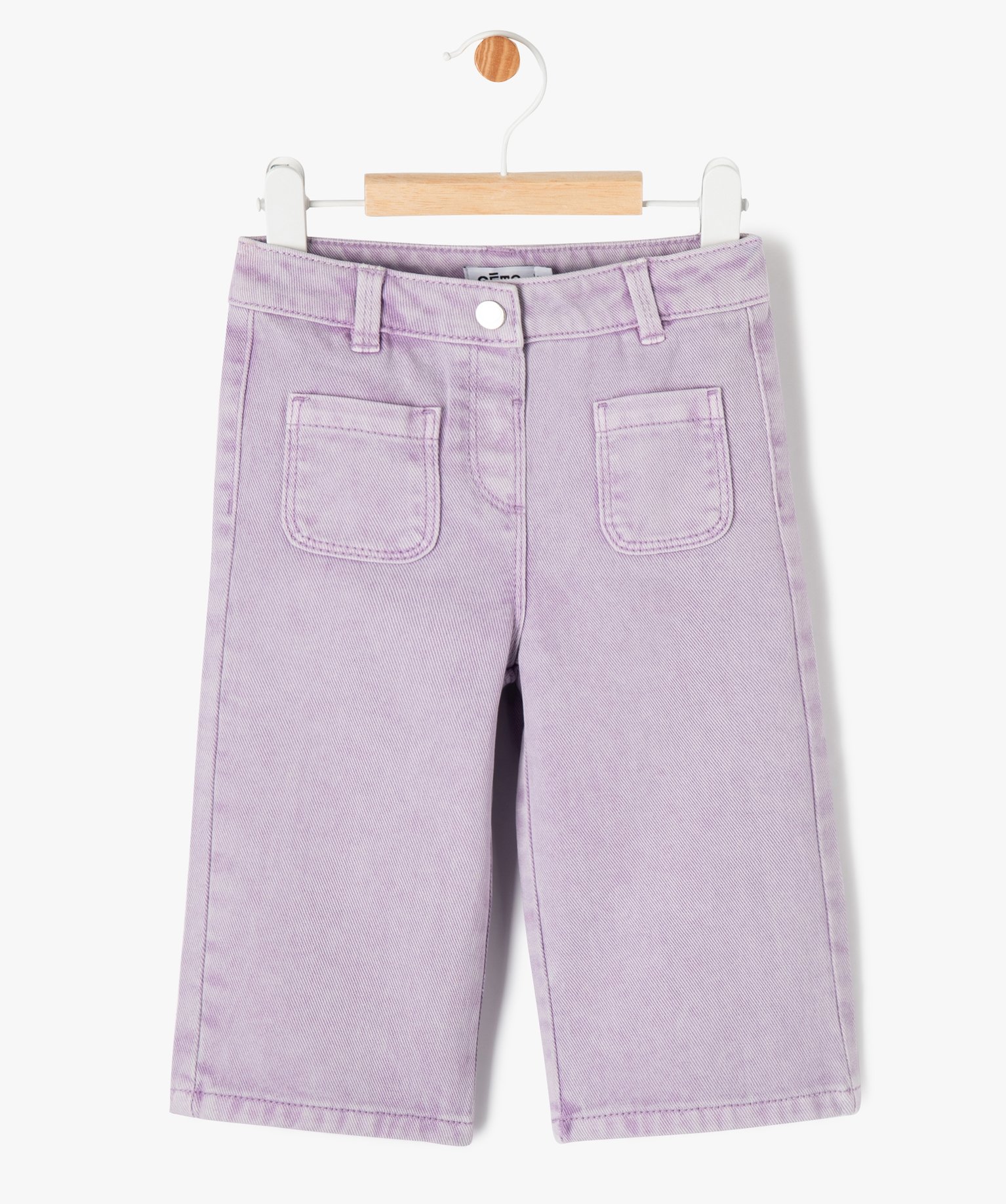 Pantalon large en toile denim bébé fille - 24M - violet - GEMO