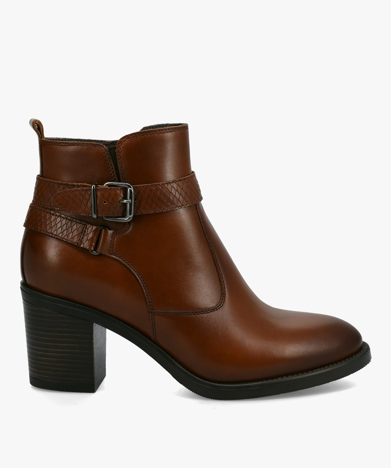 Marron Clair Bottines Cuir Marron Talon Boots Marron En Cuir à
