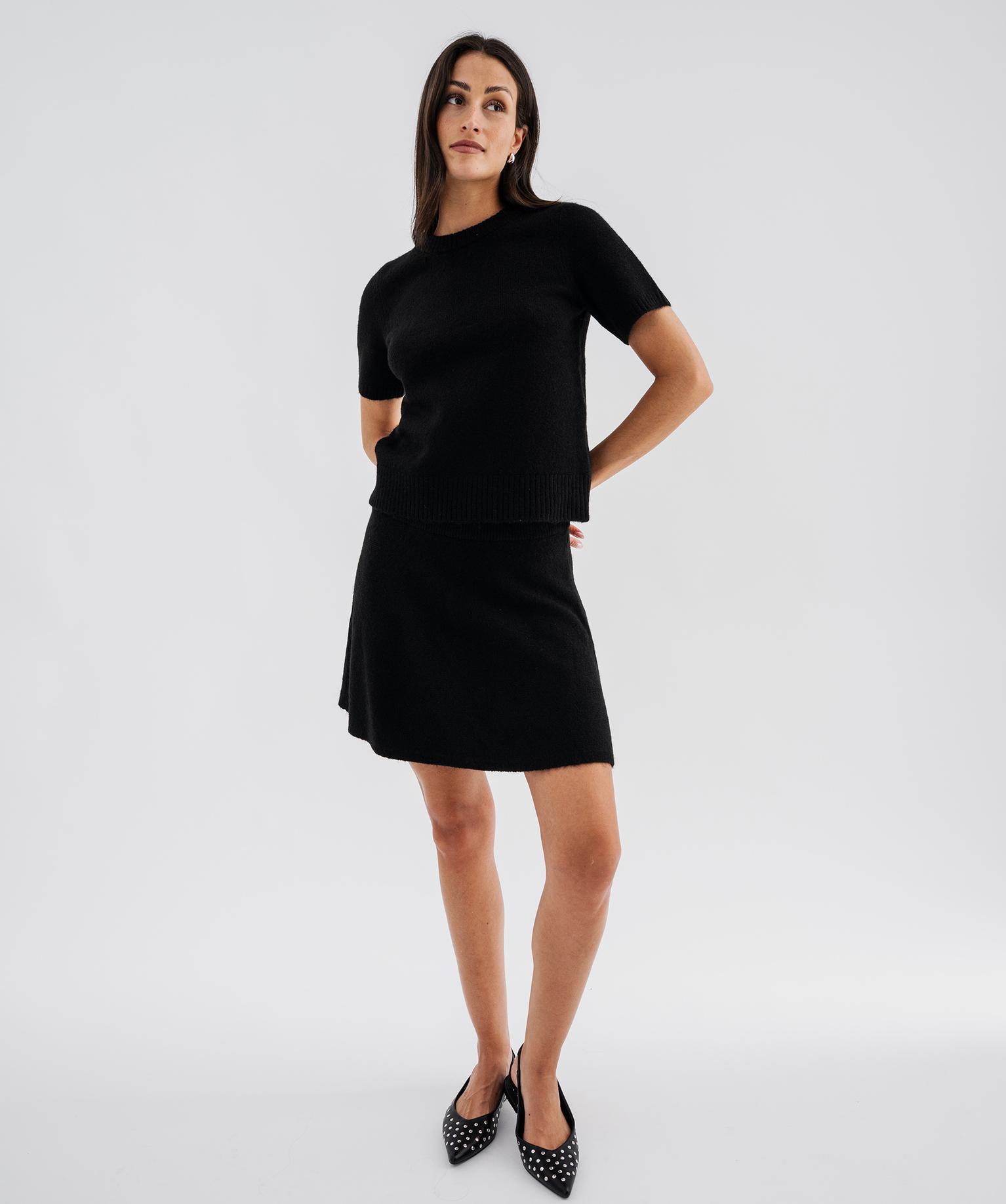 Pull manches courtes douillet et chaud femme - 36/S - noir standard - GEMO
