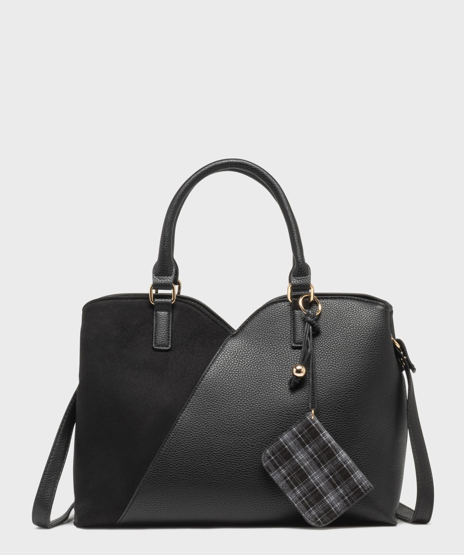 Sac à main bi-matière avec pampille pochette femme - GEMO Sac à main bi-matière avec pampille pochette femme - GEMO