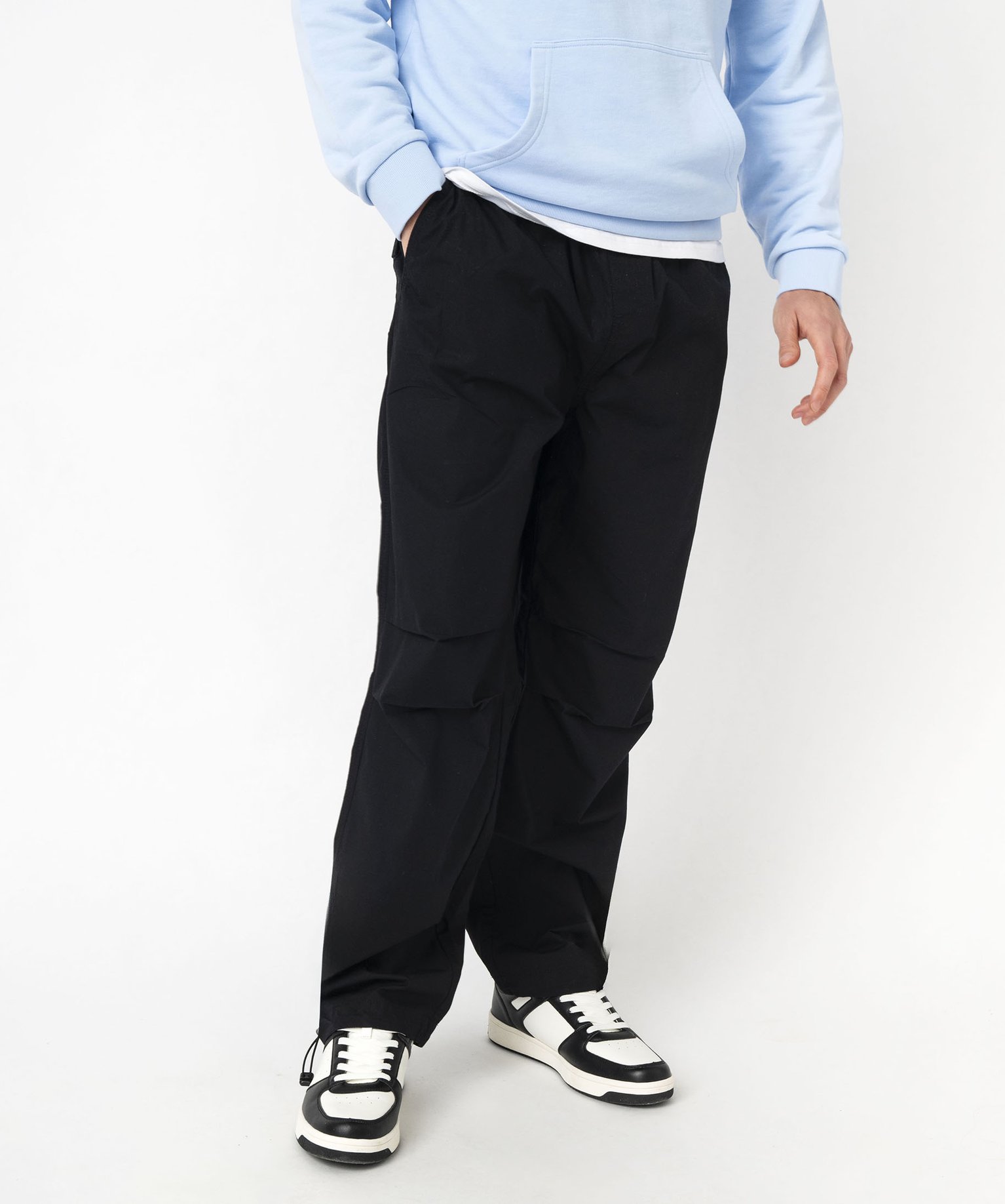 Pantalon parachute ajustable à la taille et aux chevilles homme - XL - noir - GEMO
