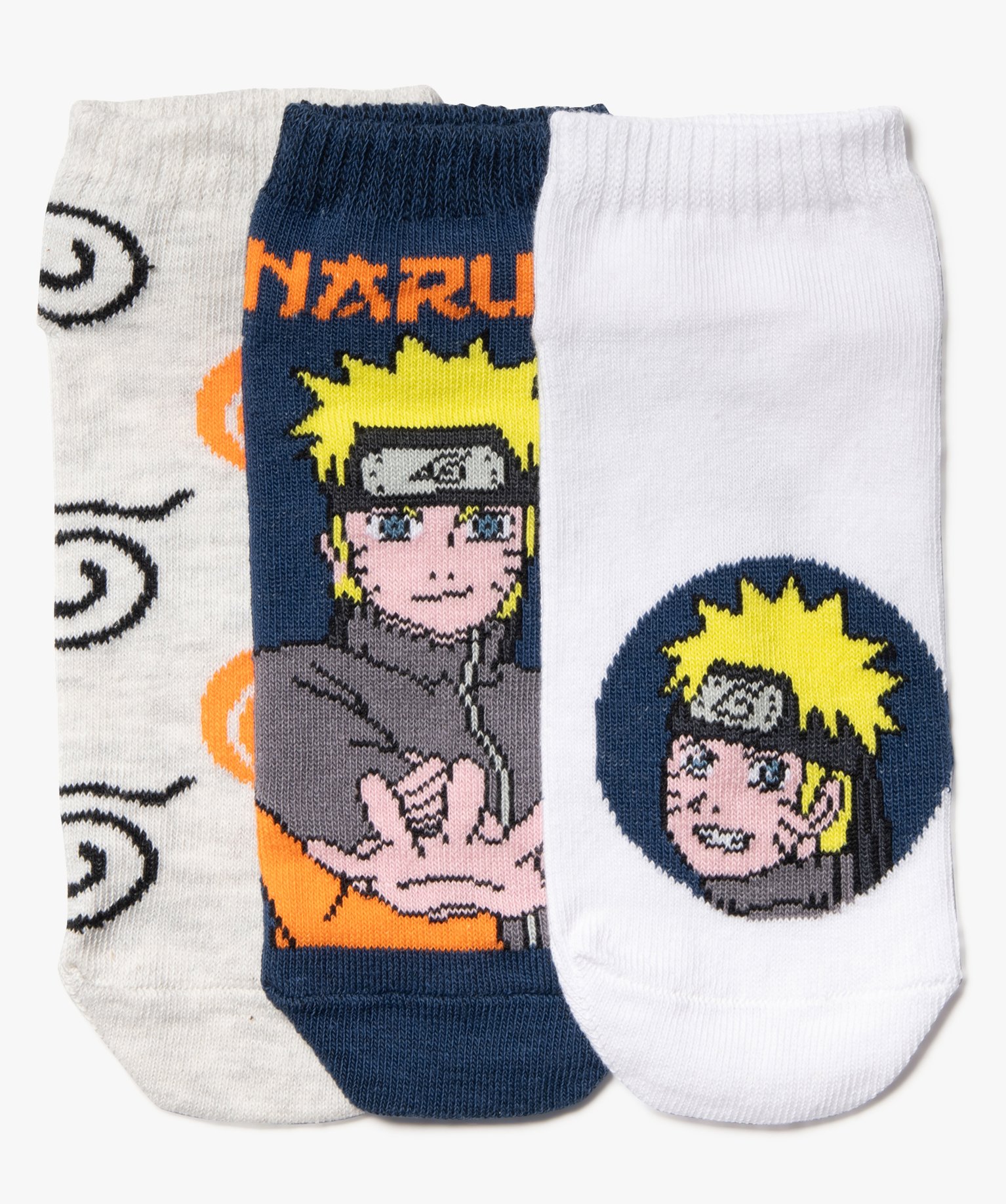 Chaussettes ultra courtes imprimées garçon - Naruto (lot de 3) - NARUTO