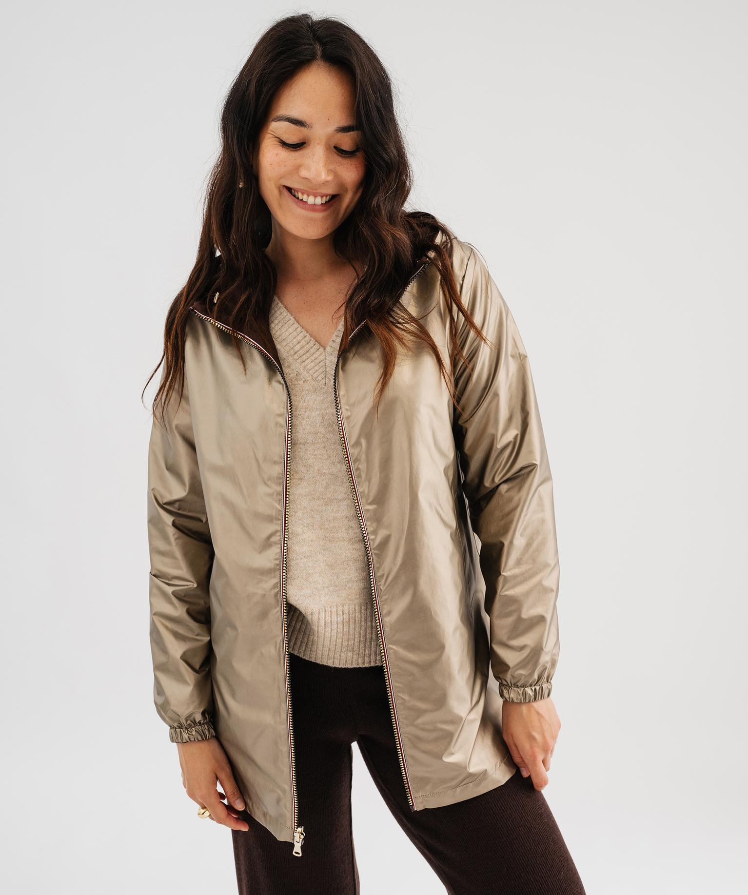 Vêtement de pluie réversible à capuche femme - 42-44/L - marron fonce - GEMO