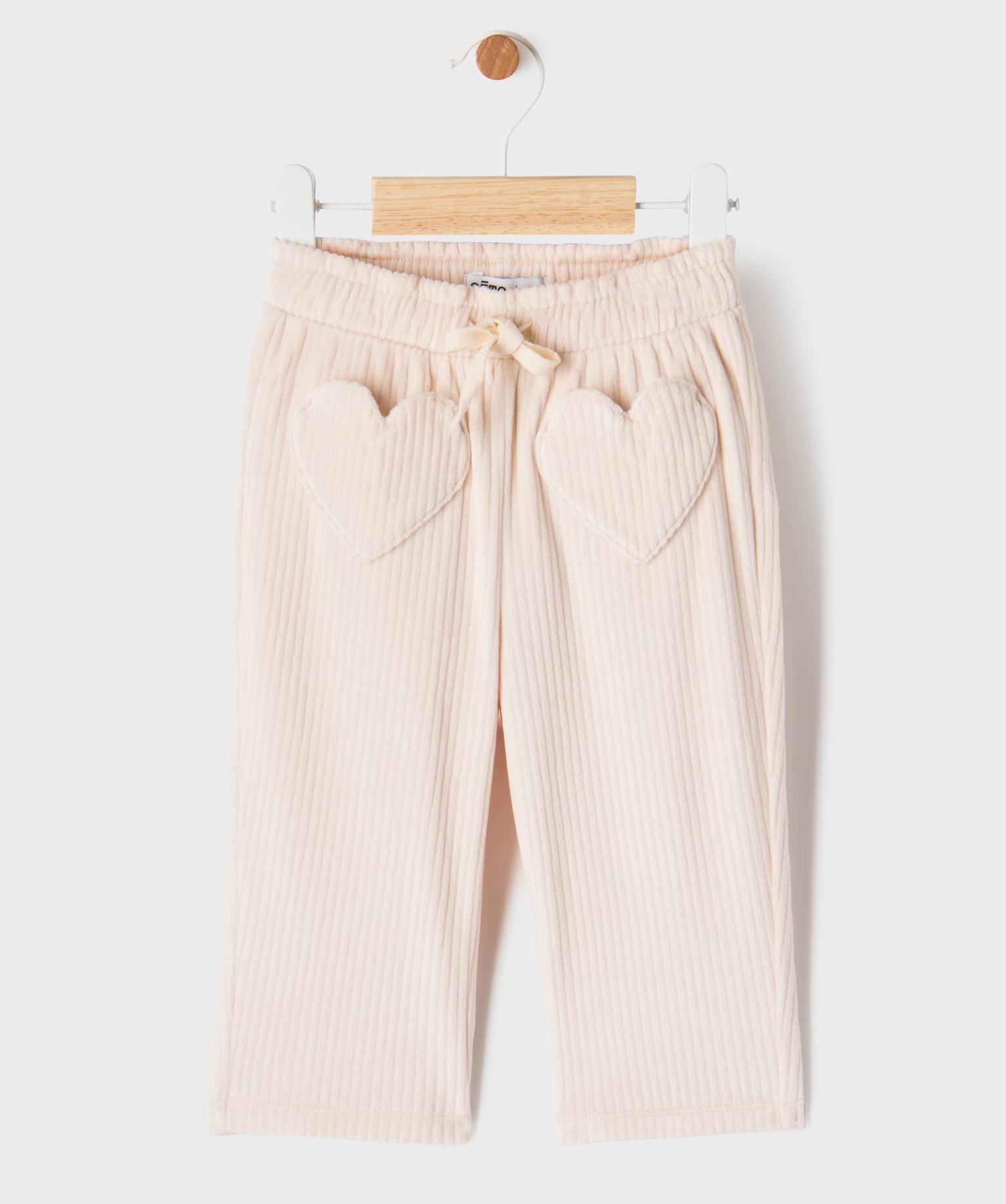 Pantalon droit en velours côtelé extensible bébé fille - GEMO