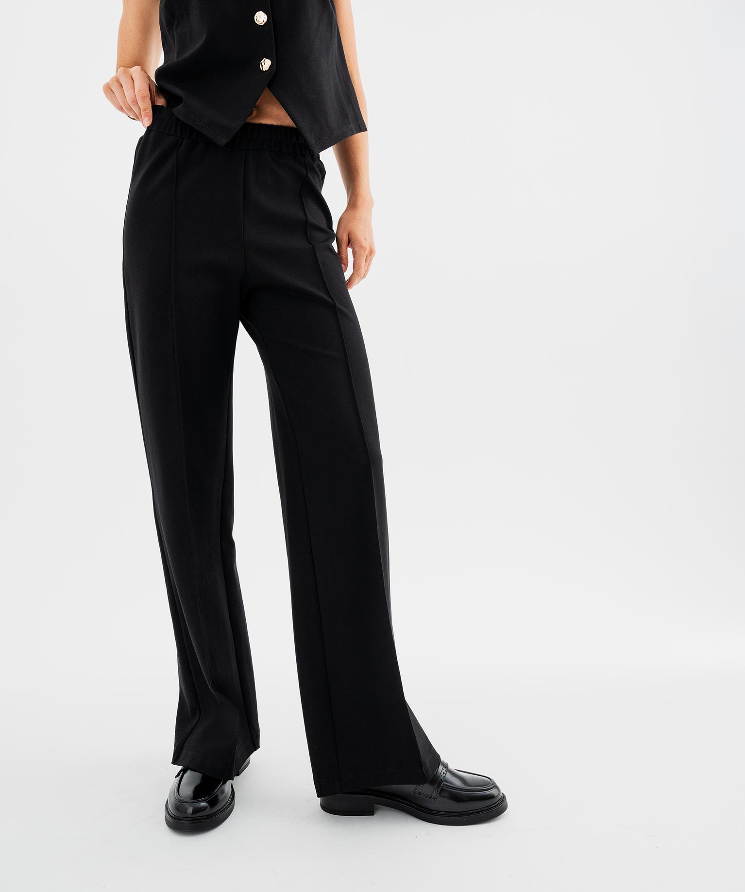 Pantalon de tailleur à taille élastiquée femme - 38-40/M - noir standard - GEMO