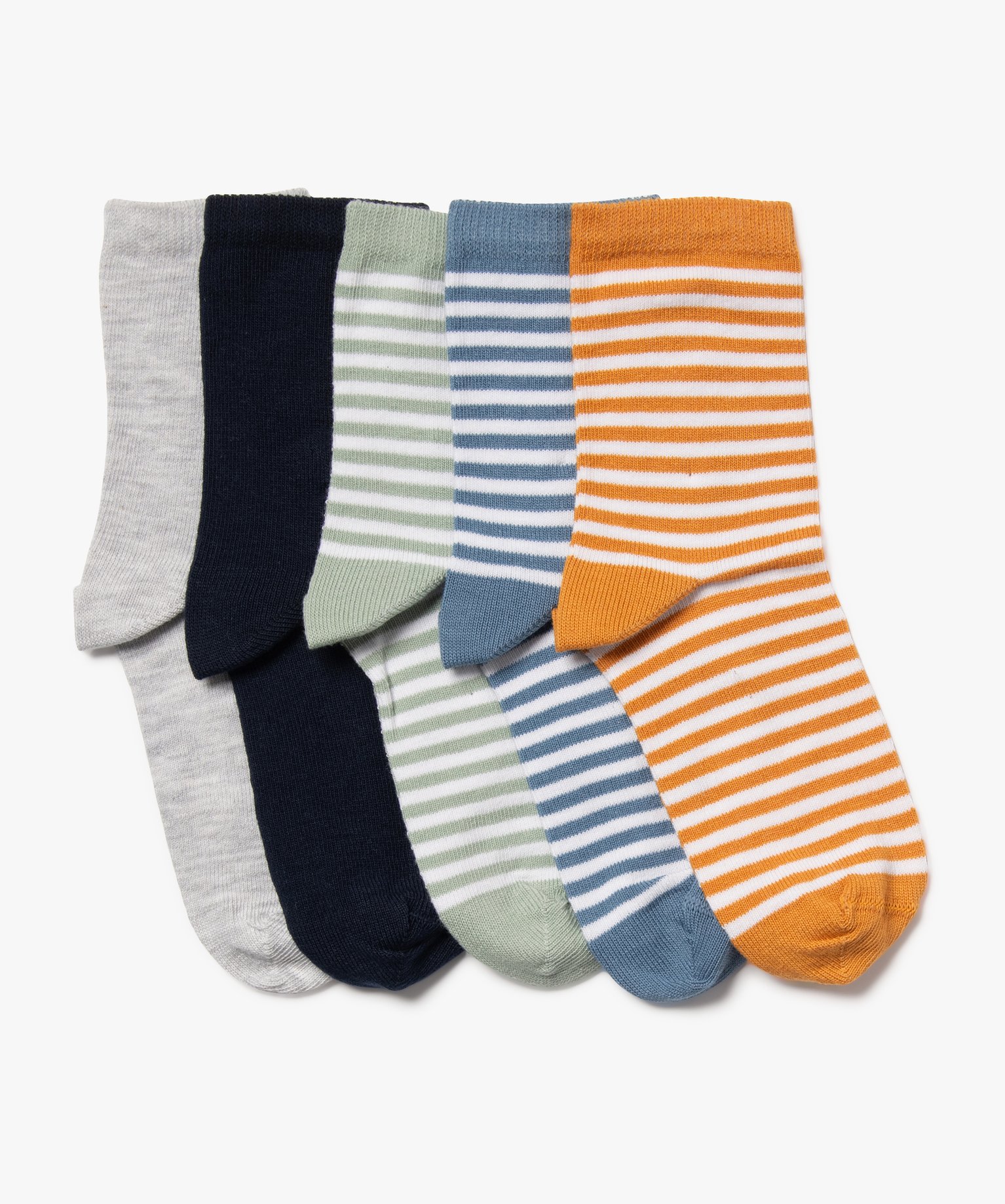 Chaussettes à rayures garçon (lot de 5) - 31/34 - multicolore - GEMO