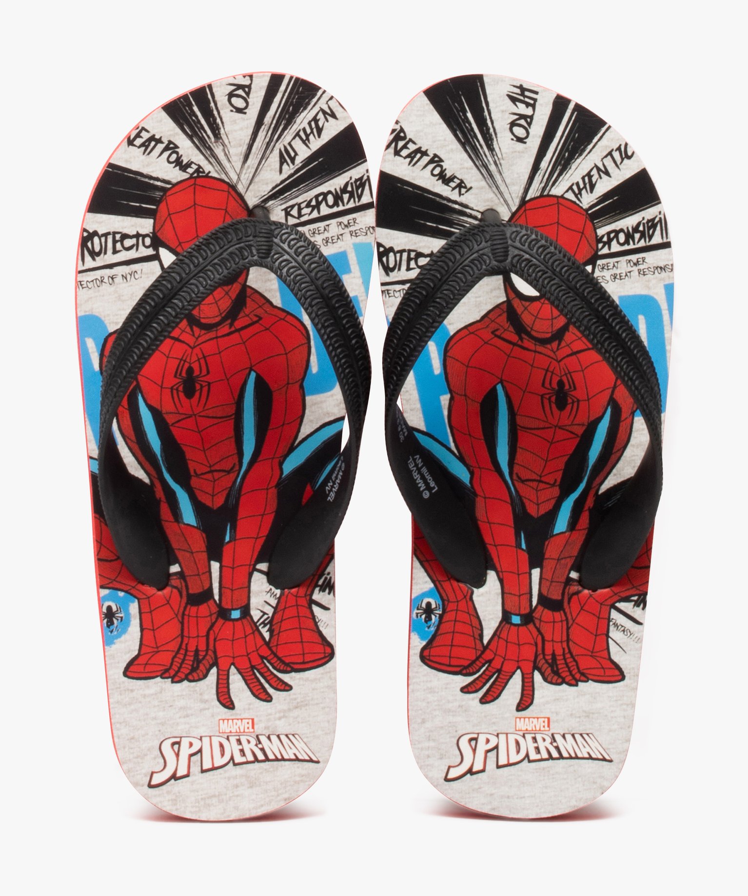 Tongs garçon à semelle imprimée Spiderman et brides unies - Marvel - 32 - rouge - SPIDERMAN