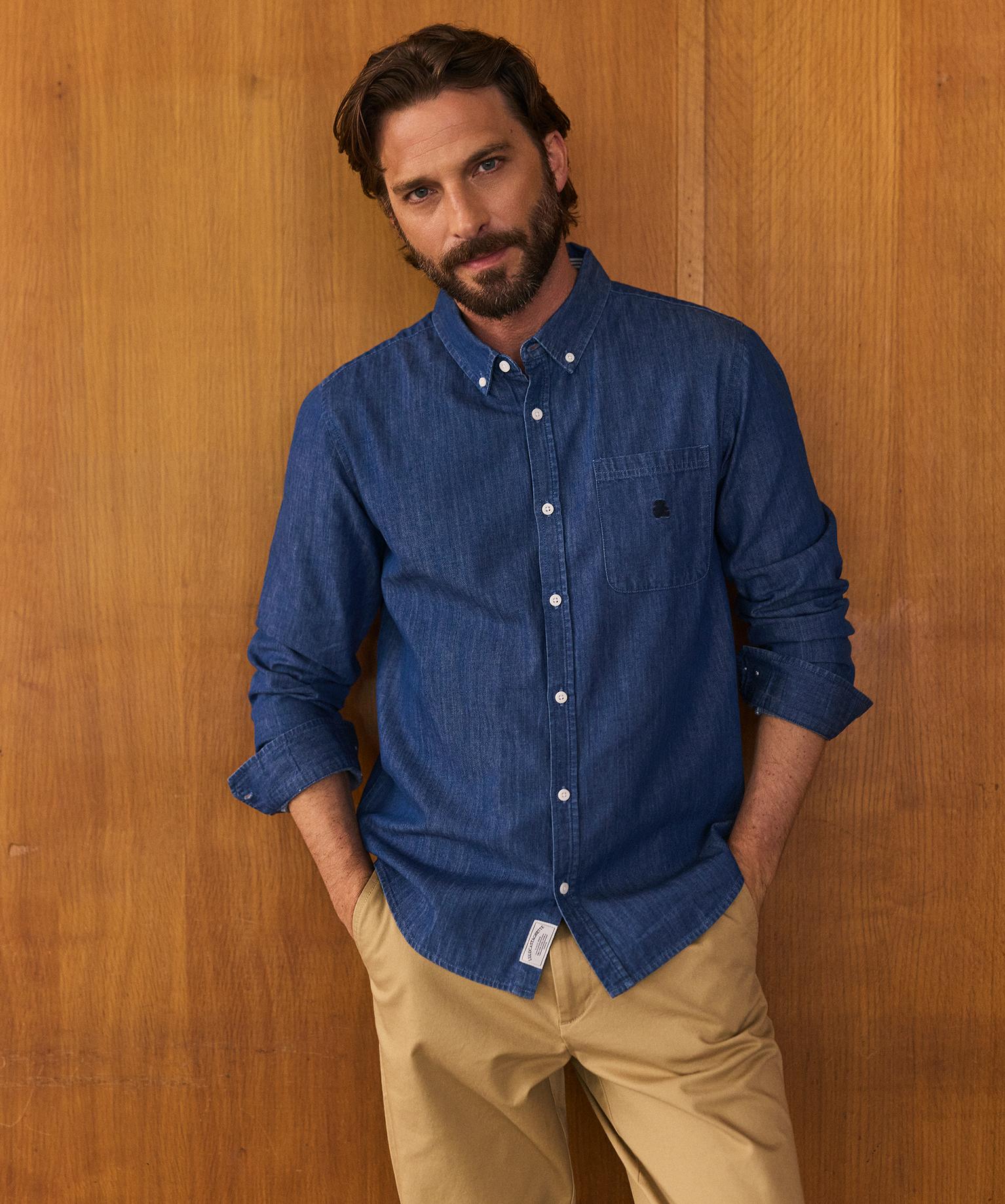 Chemise en coton façon denim homme - LuluCastagnette - LULUCASTAGNETTE Chemise en coton façon denim homme - LuluCastagnette - LULUCASTAGNETTE