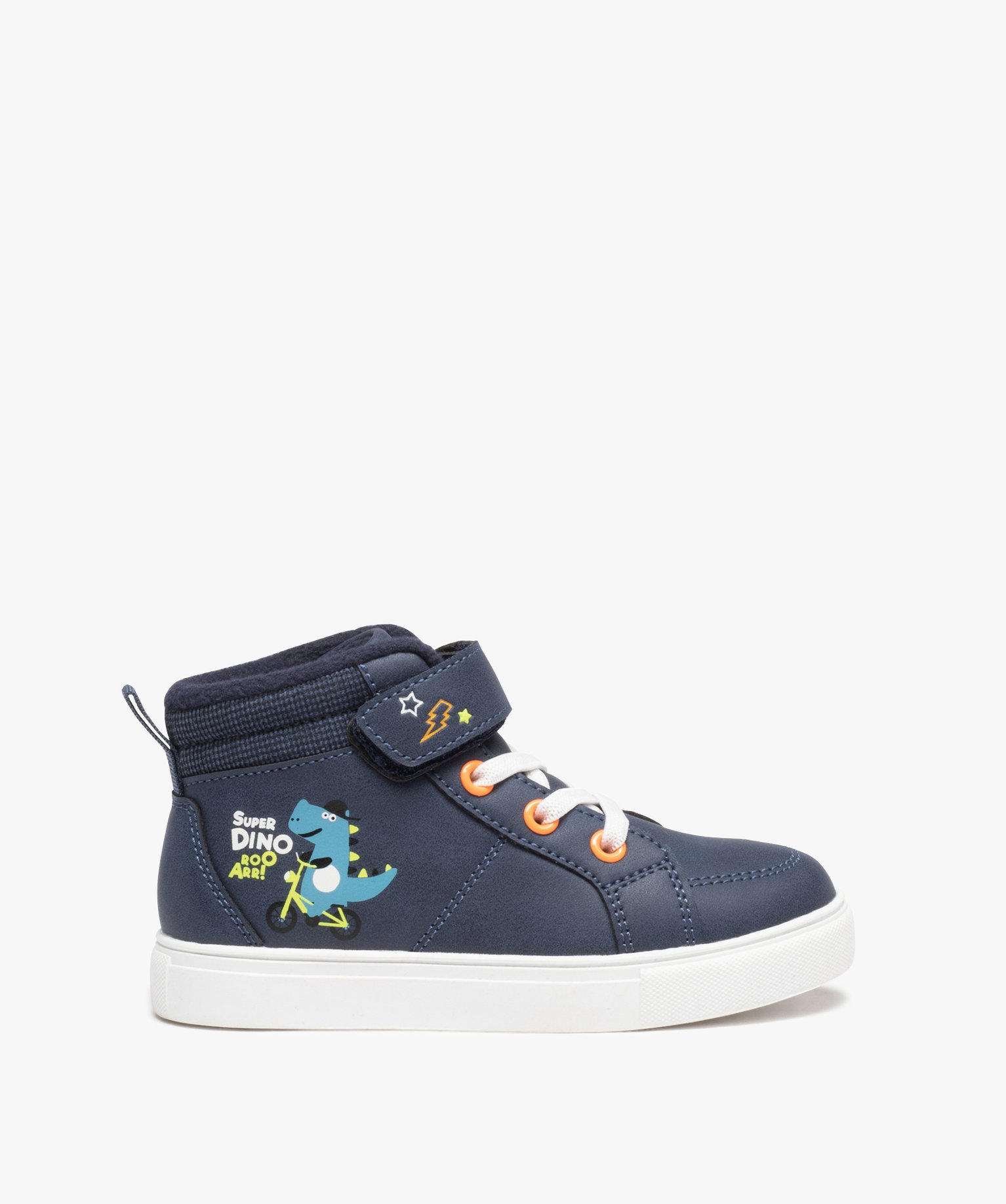 Baskets montantes garçon à scratch avec col rembourré - 28 - bleu - GEMO