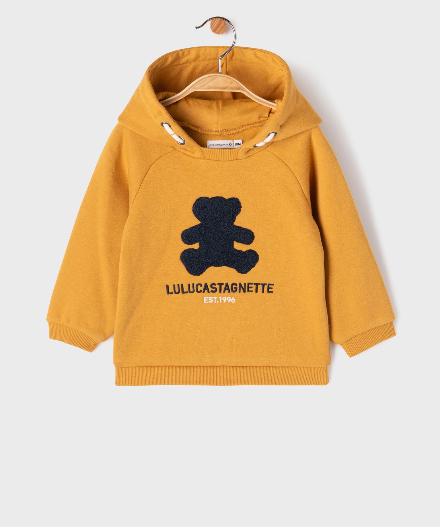 Sweat à Capuche Dégra De Couleur Pour Fille – Hiver – Manches Longues, Poche – Tissu Doux Et Confortable – Couleur Jaune Moutarde