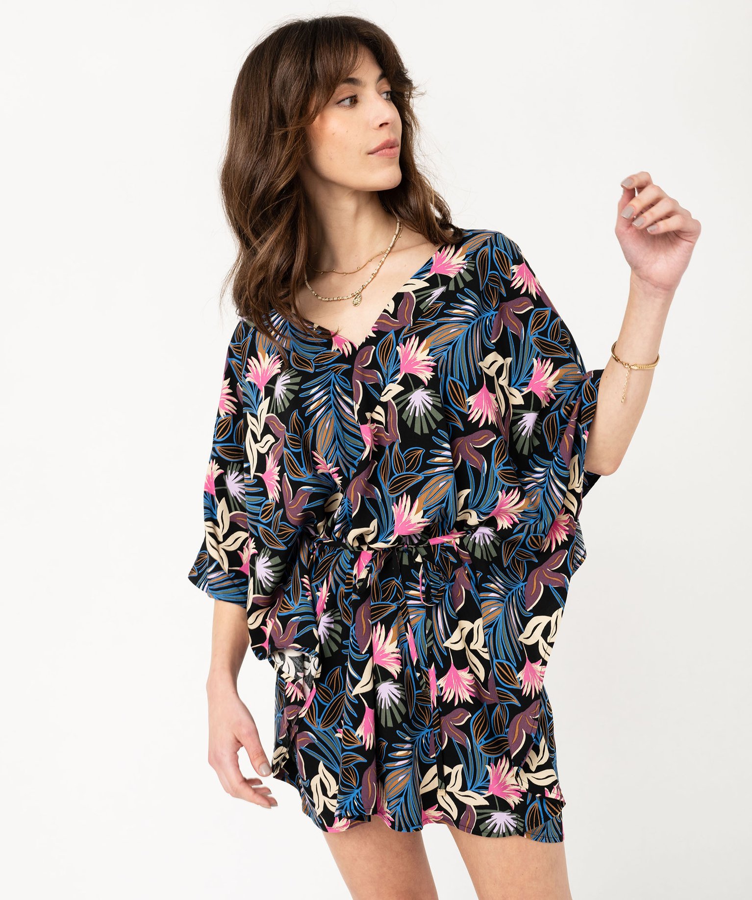 Robe de plage ample et fluide femme - L/XL - noir - GEMO