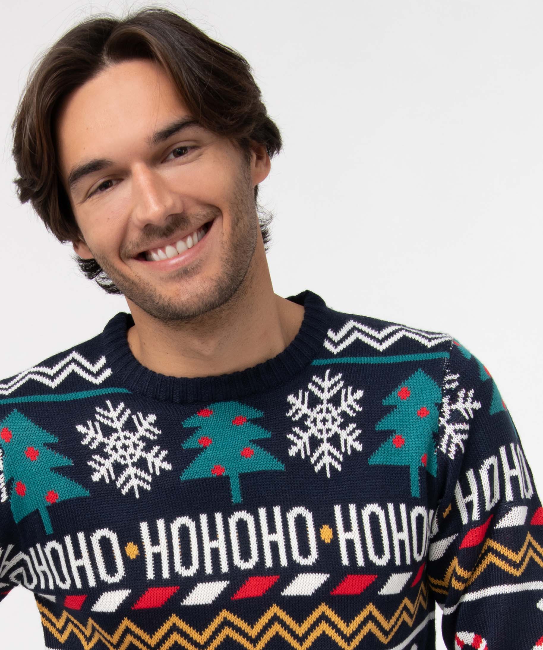 Pull De Noël Homme - Col Montant, Zip 1/4, Imprimé Festif (rennes, Flocons) - Laine Douce, Cadeau Idéal Pour Les Fêtes