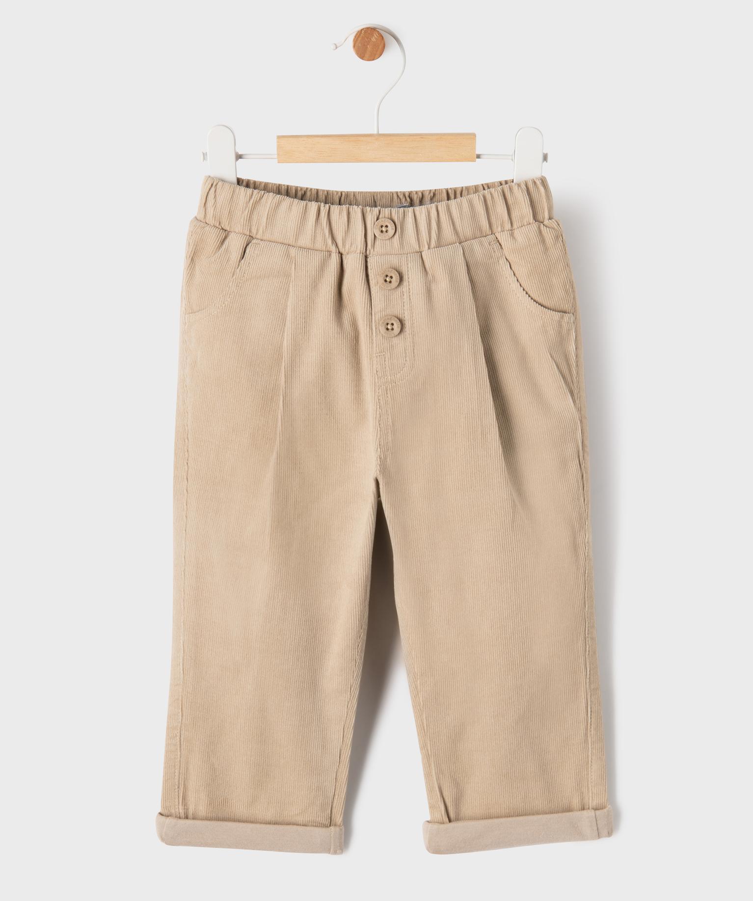 Pantalon en velours côtelé avec taille ajustable bébé garçon - LuluCastagnette - 6M - ecru - LULUCASTAGNETTE